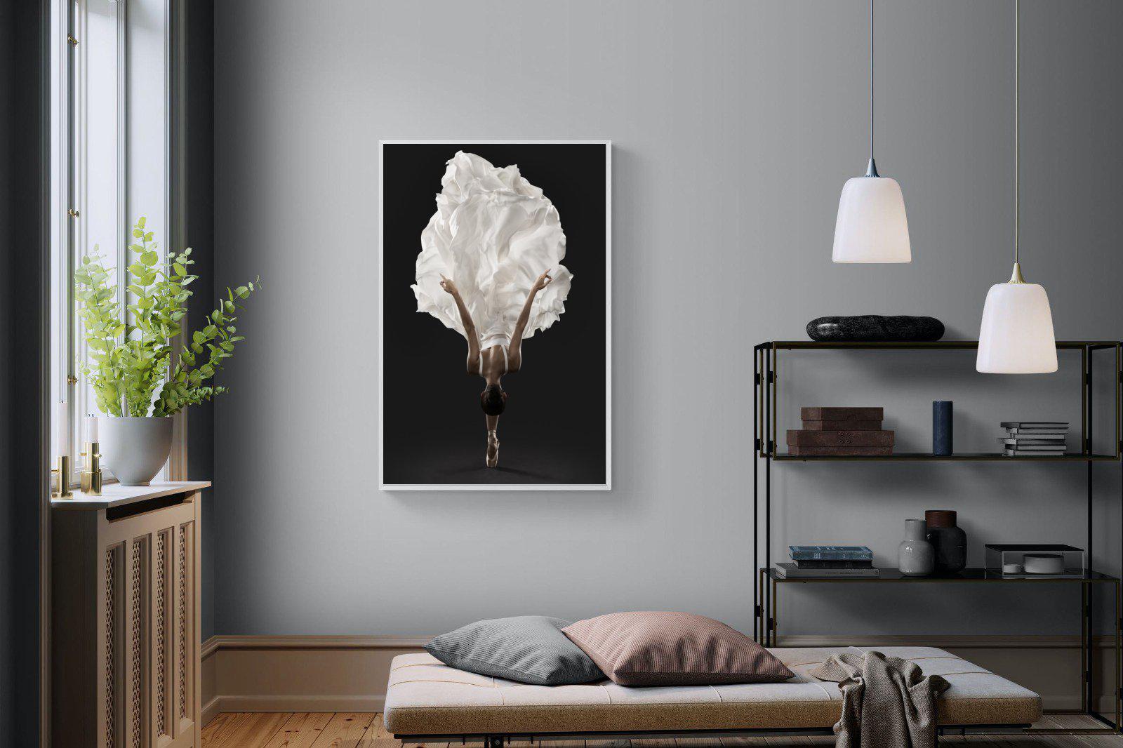 Ballerina Pose-Wall_Art-100 x 150cm-Mounted Canvas-White-Pixalot