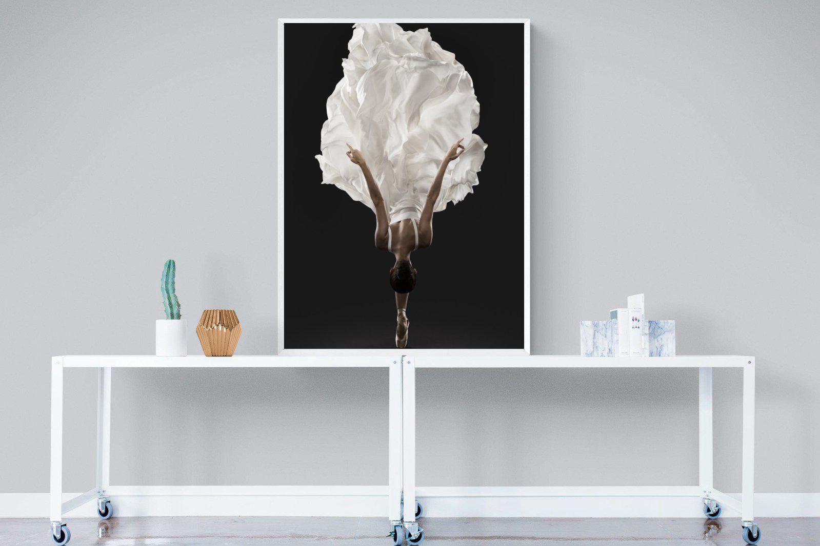 Ballerina Pose-Wall_Art-90 x 120cm-Mounted Canvas-White-Pixalot