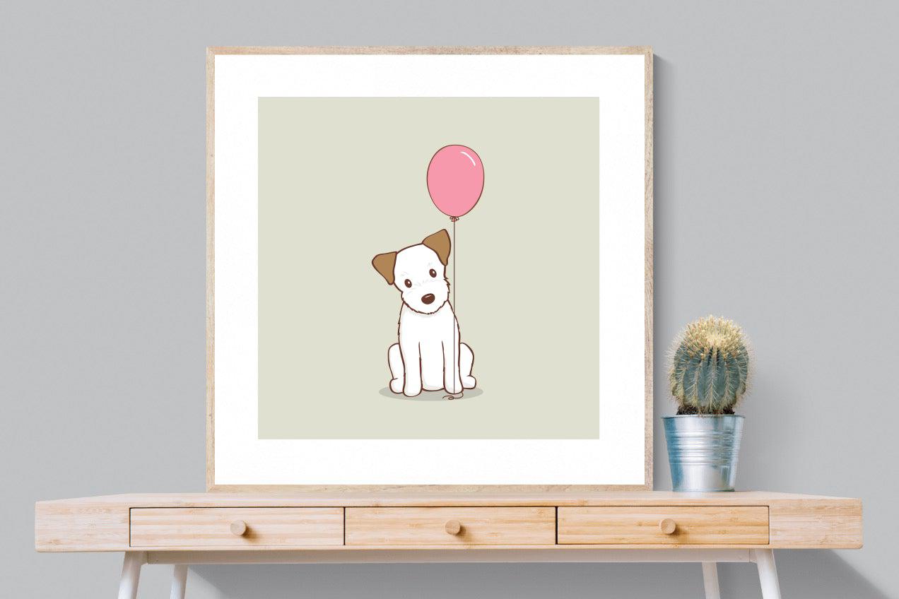 Balloon Pup-Wall_Art-100 x 100cm-Framed Print-Wood-Pixalot