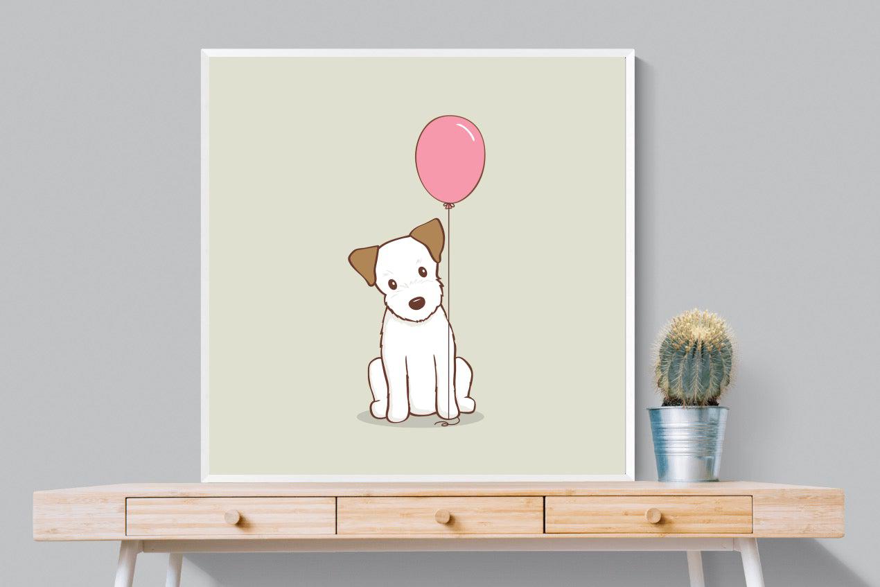 Balloon Pup-Wall_Art-100 x 100cm-Mounted Canvas-White-Pixalot