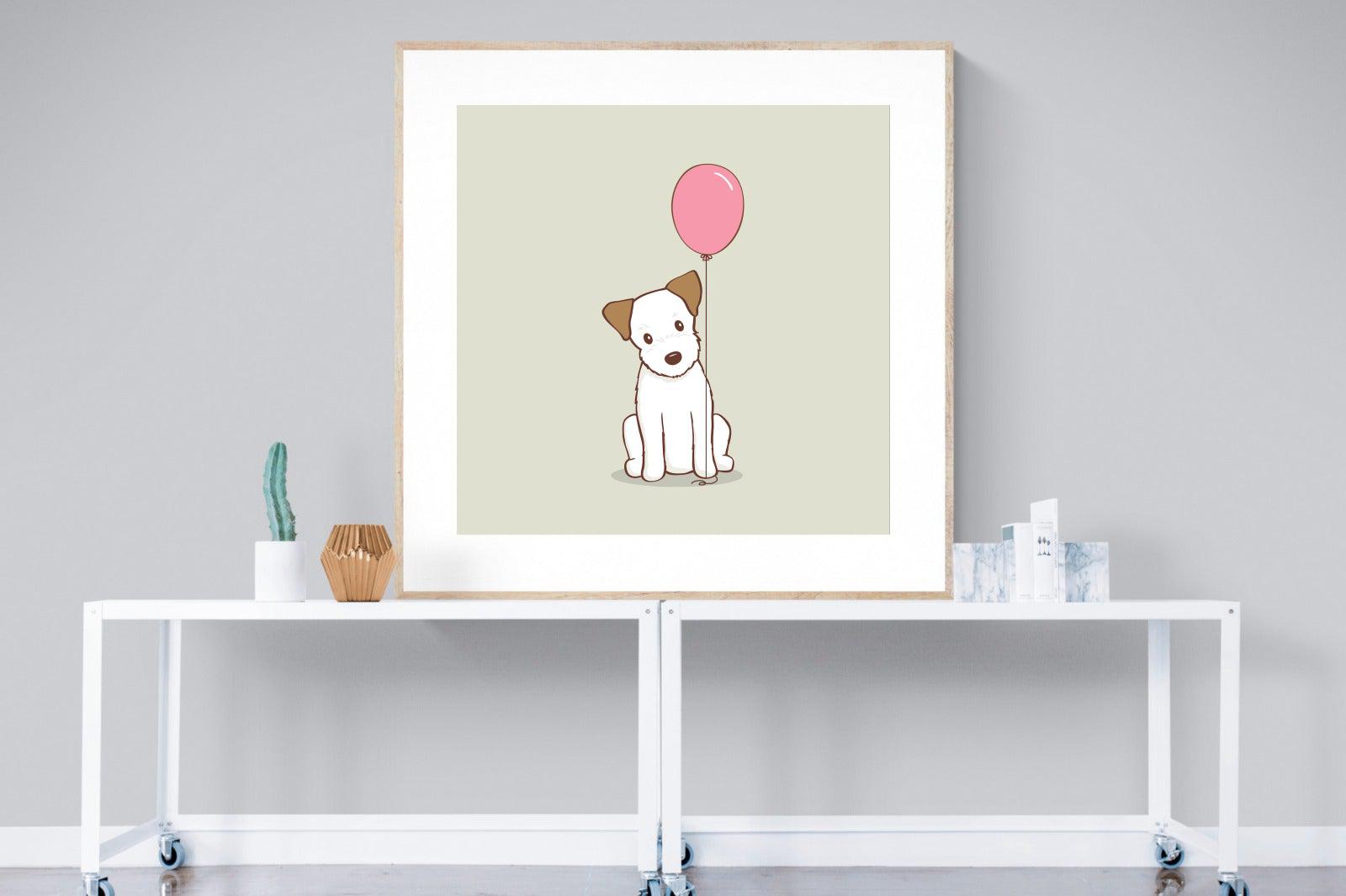 Balloon Pup-Wall_Art-120 x 120cm-Framed Print-Wood-Pixalot
