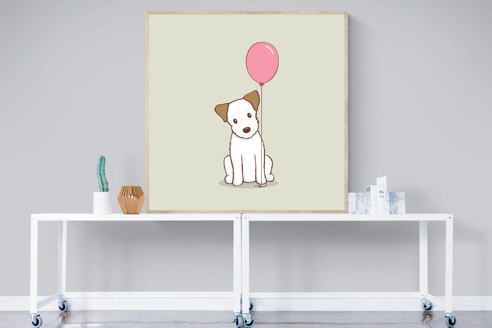 Balloon Pup-Wall_Art-120 x 120cm-Mounted Canvas-Wood-Pixalot