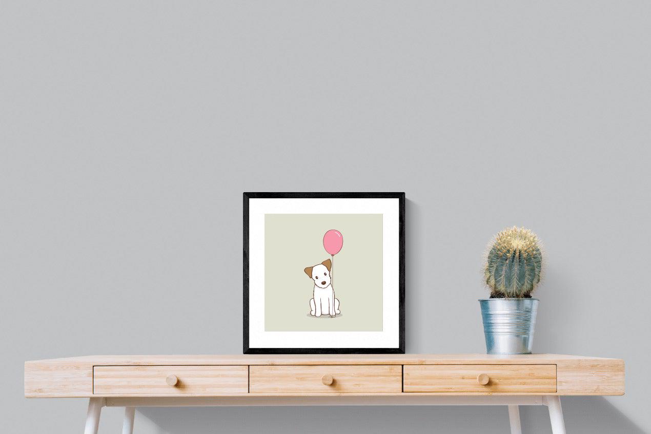 Balloon Pup-Wall_Art-50 x 50cm-Framed Print-Black-Pixalot
