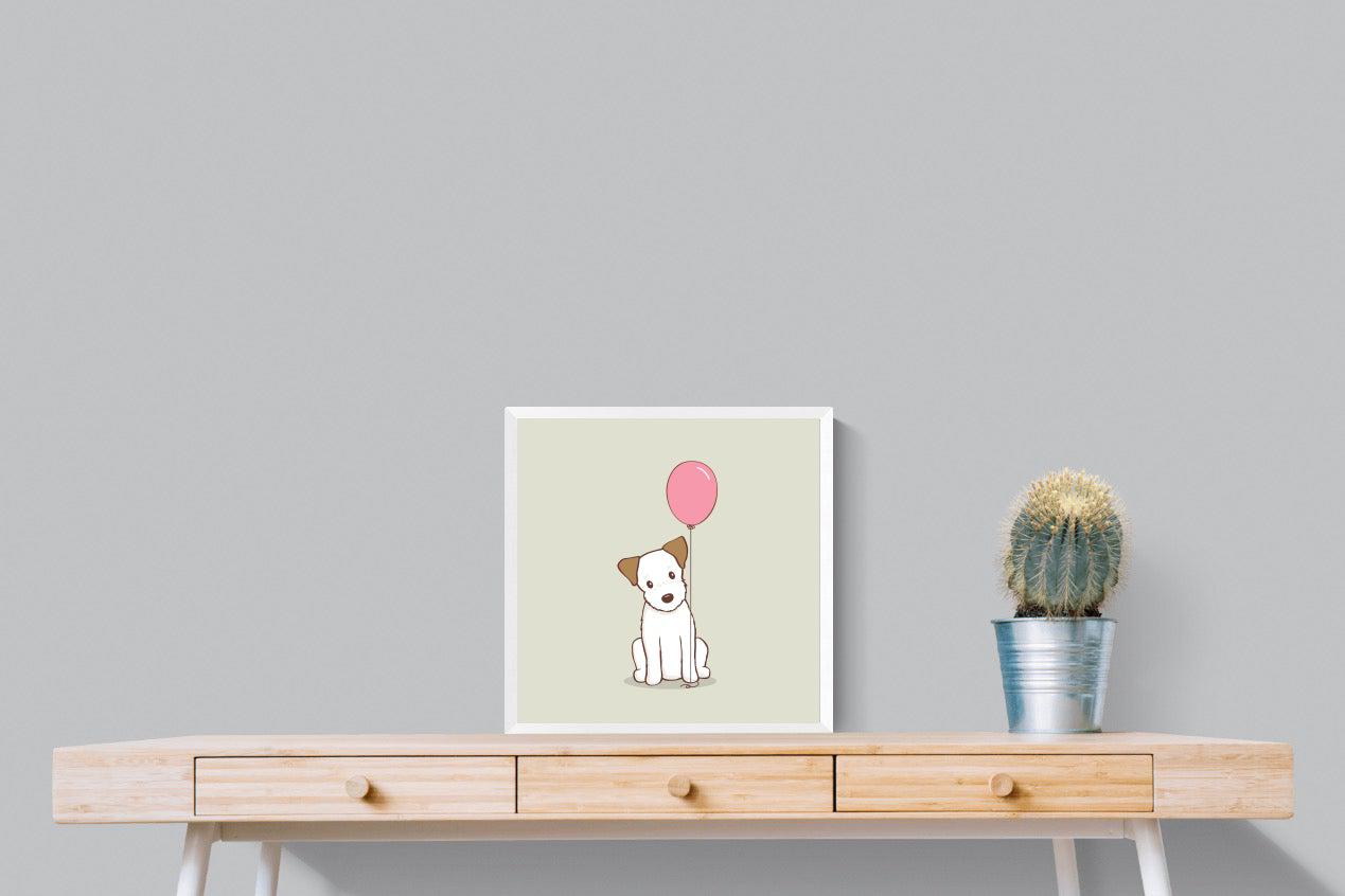 Balloon Pup-Wall_Art-50 x 50cm-Mounted Canvas-White-Pixalot
