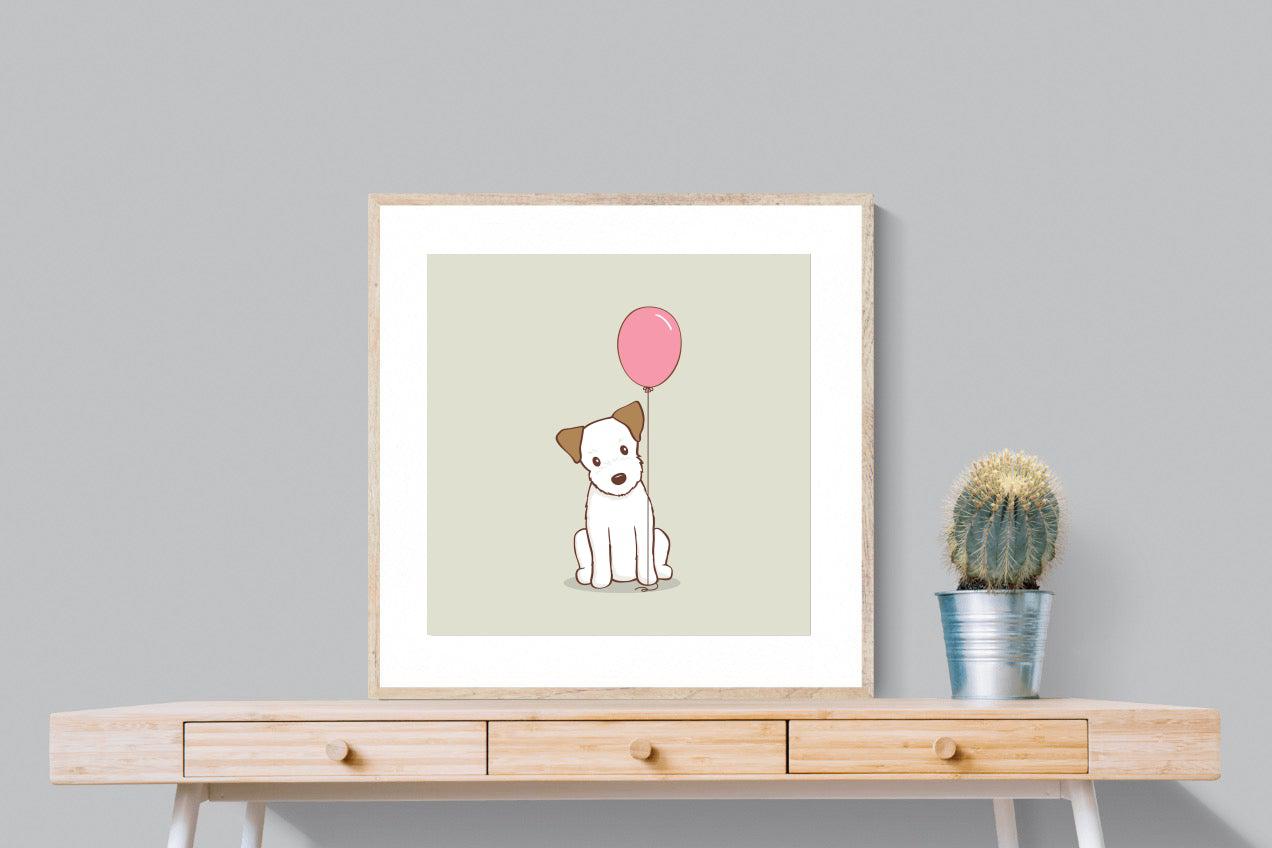 Balloon Pup-Wall_Art-80 x 80cm-Framed Print-Wood-Pixalot