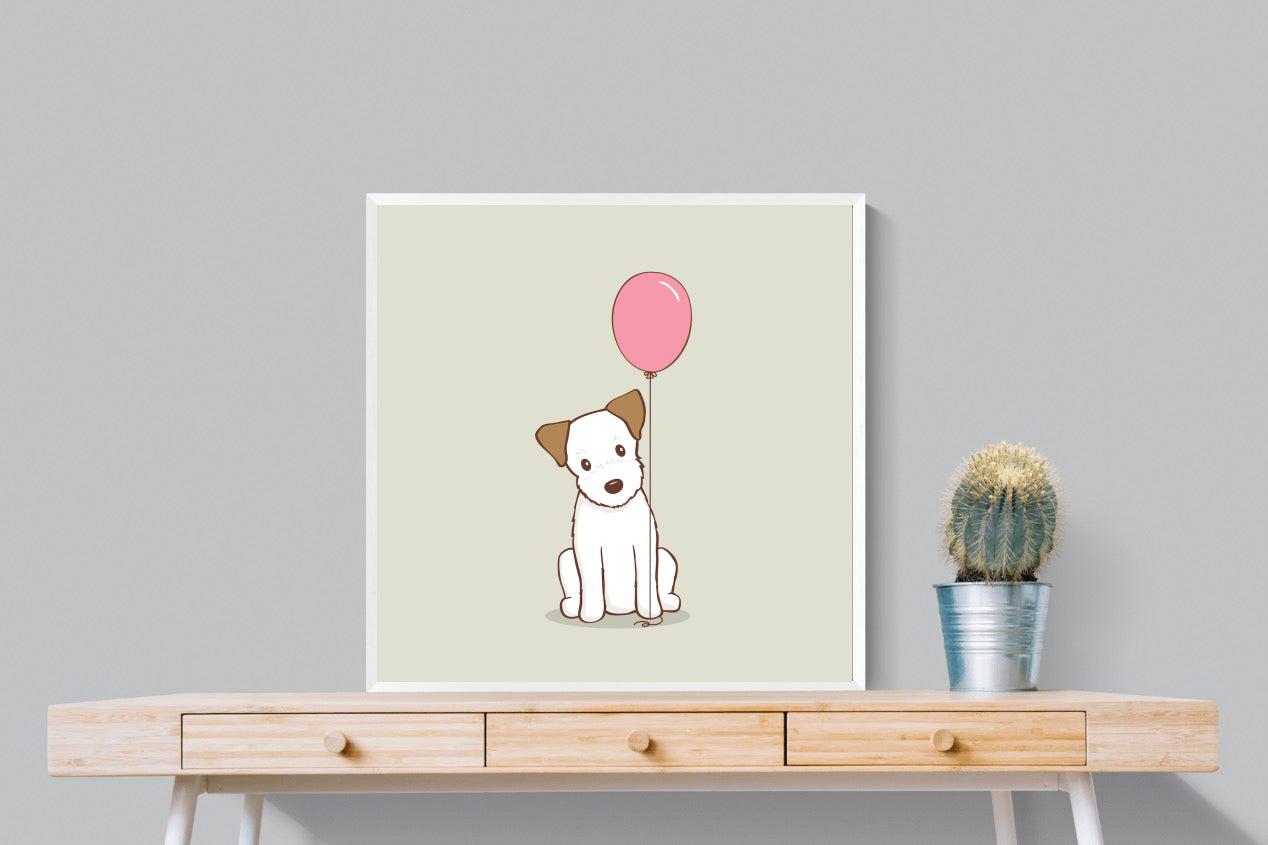 Balloon Pup-Wall_Art-80 x 80cm-Mounted Canvas-White-Pixalot