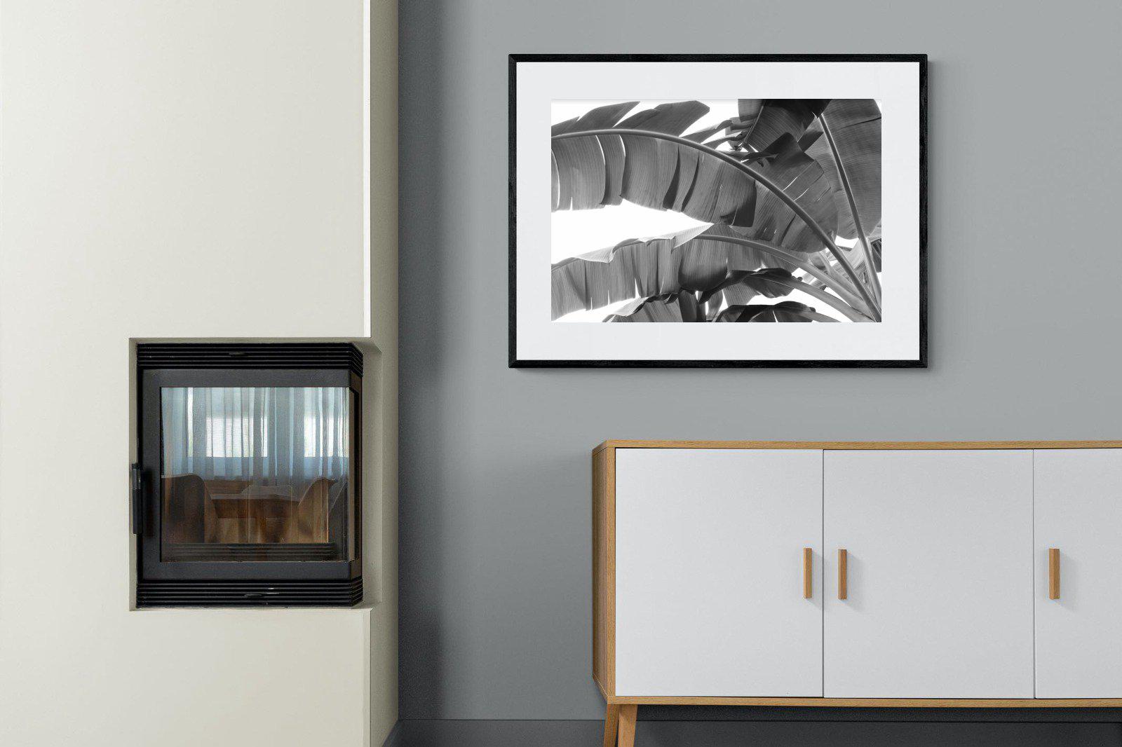 Banana Frond-Wall_Art-100 x 75cm-Framed Print-Black-Pixalot