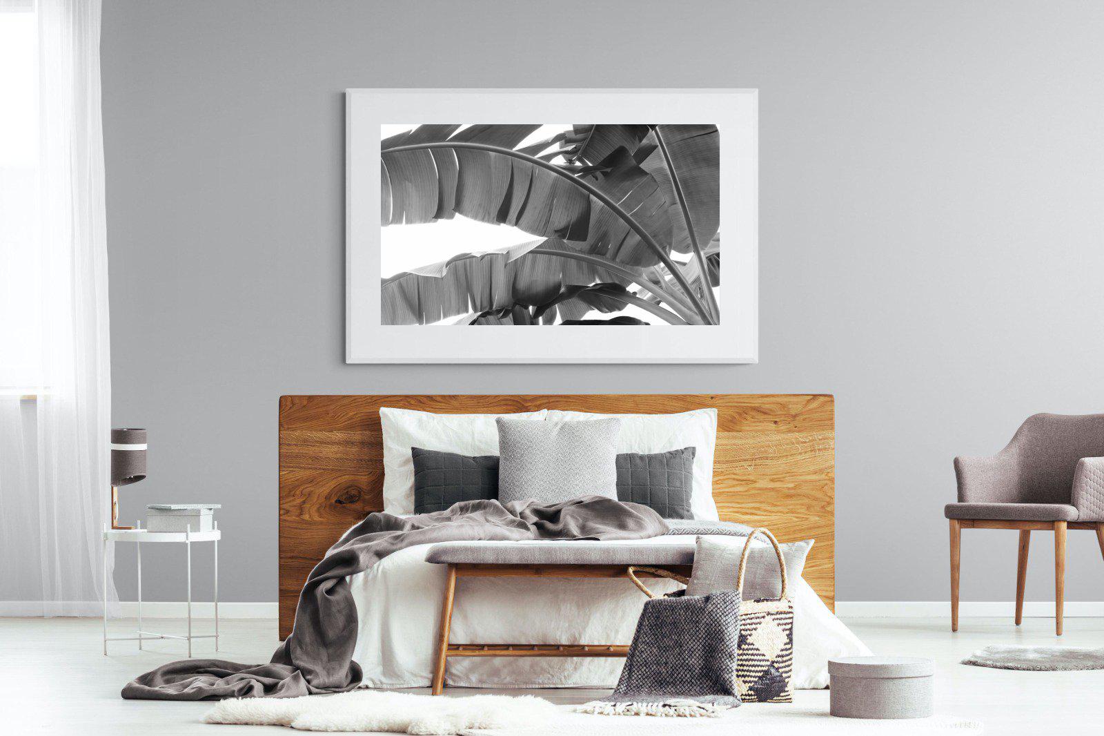 Banana Frond-Wall_Art-150 x 100cm-Framed Print-White-Pixalot