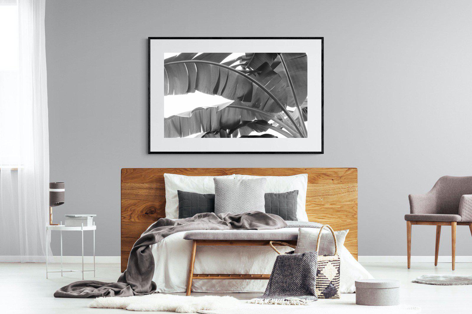 Banana Frond-Wall_Art-150 x 100cm-Framed Print-Black-Pixalot
