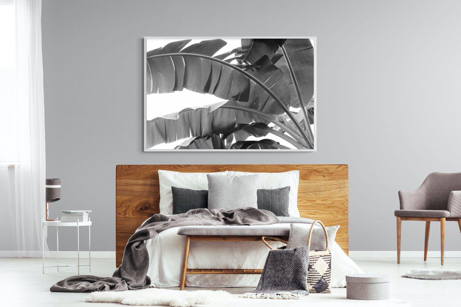 Banana Frond-Wall_Art-150 x 100cm-Mounted Canvas-White-Pixalot