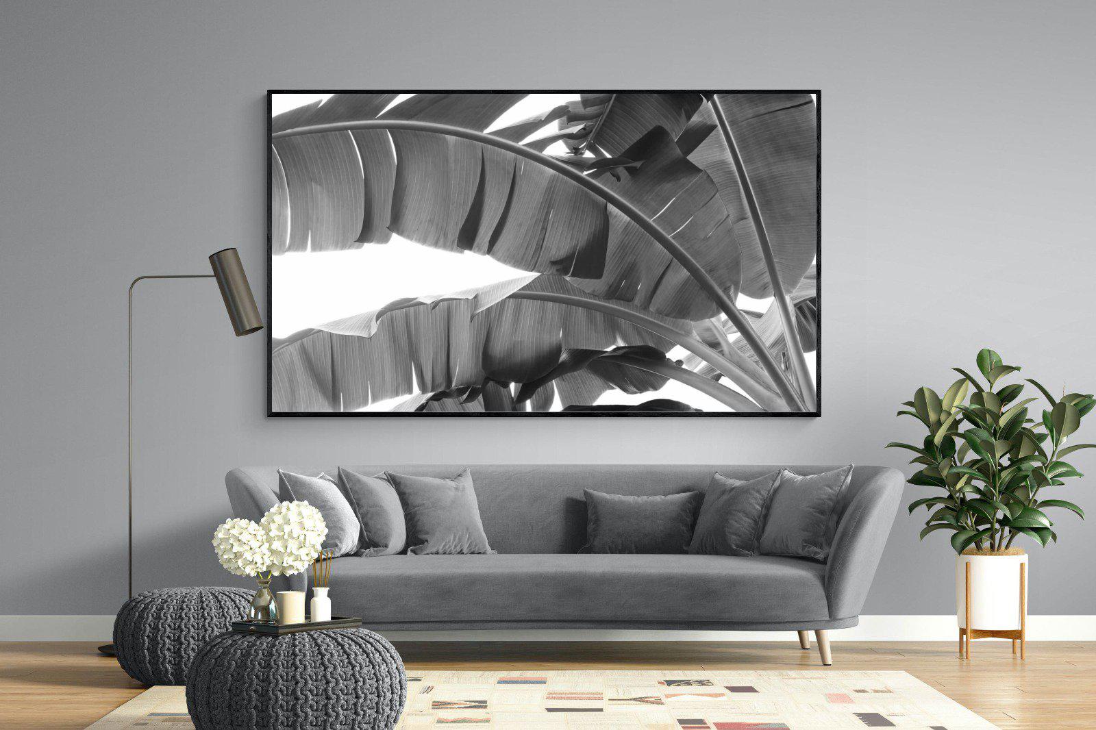 Banana Frond-Wall_Art-220 x 130cm-Mounted Canvas-Black-Pixalot
