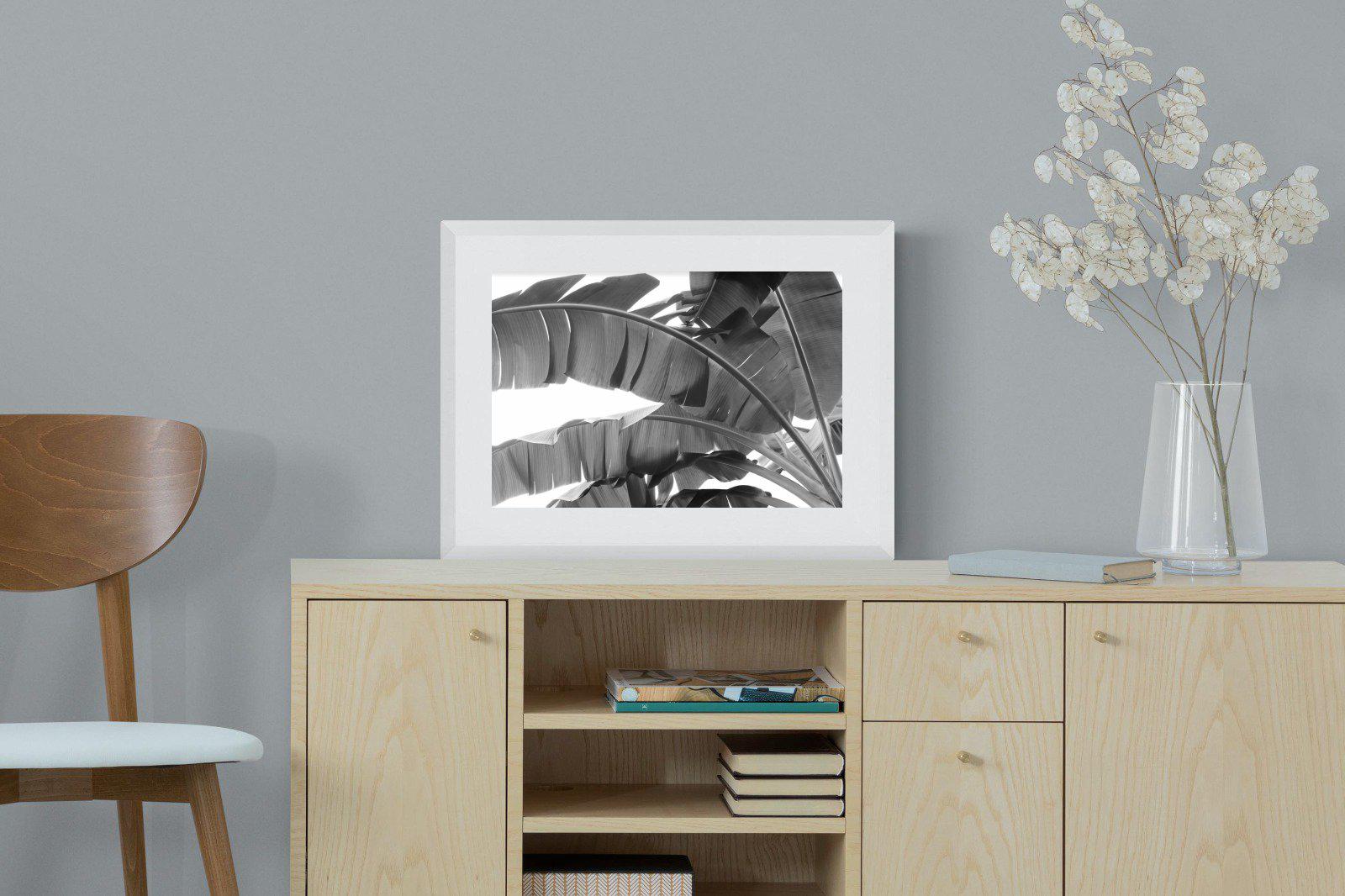 Banana Frond-Wall_Art-60 x 45cm-Framed Print-White-Pixalot
