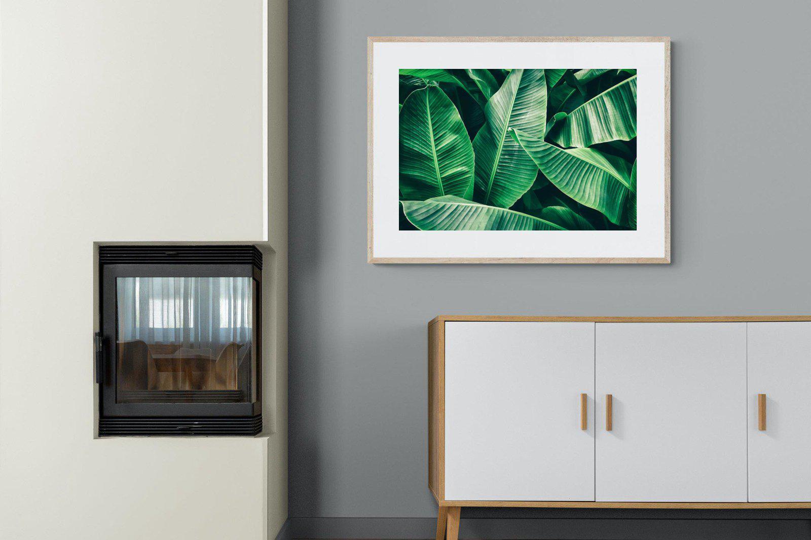 Banana Leaves-Wall_Art-100 x 75cm-Framed Print-Wood-Pixalot