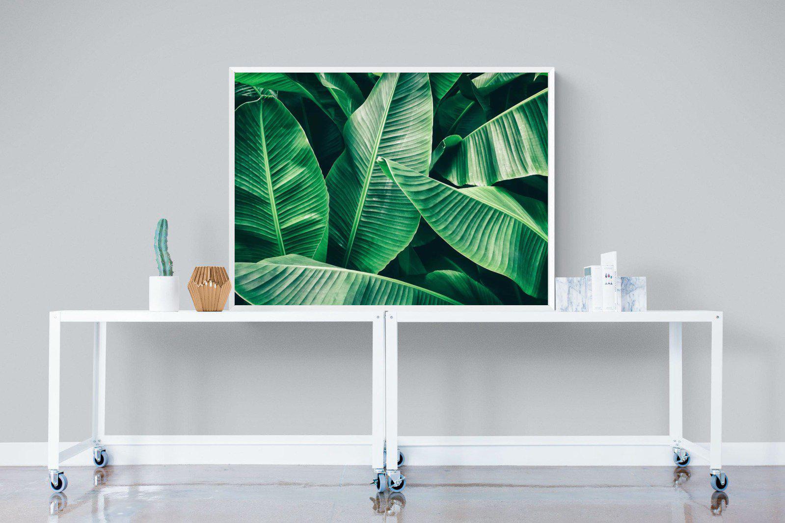 Banana Leaves-Wall_Art-120 x 90cm-Mounted Canvas-White-Pixalot