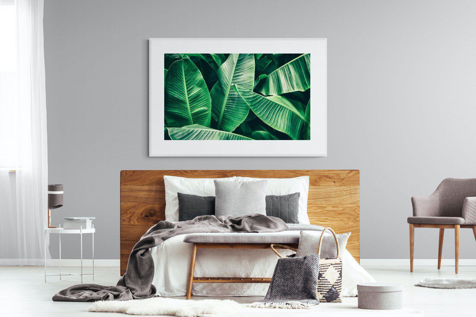 Banana Leaves-Wall_Art-150 x 100cm-Framed Print-White-Pixalot