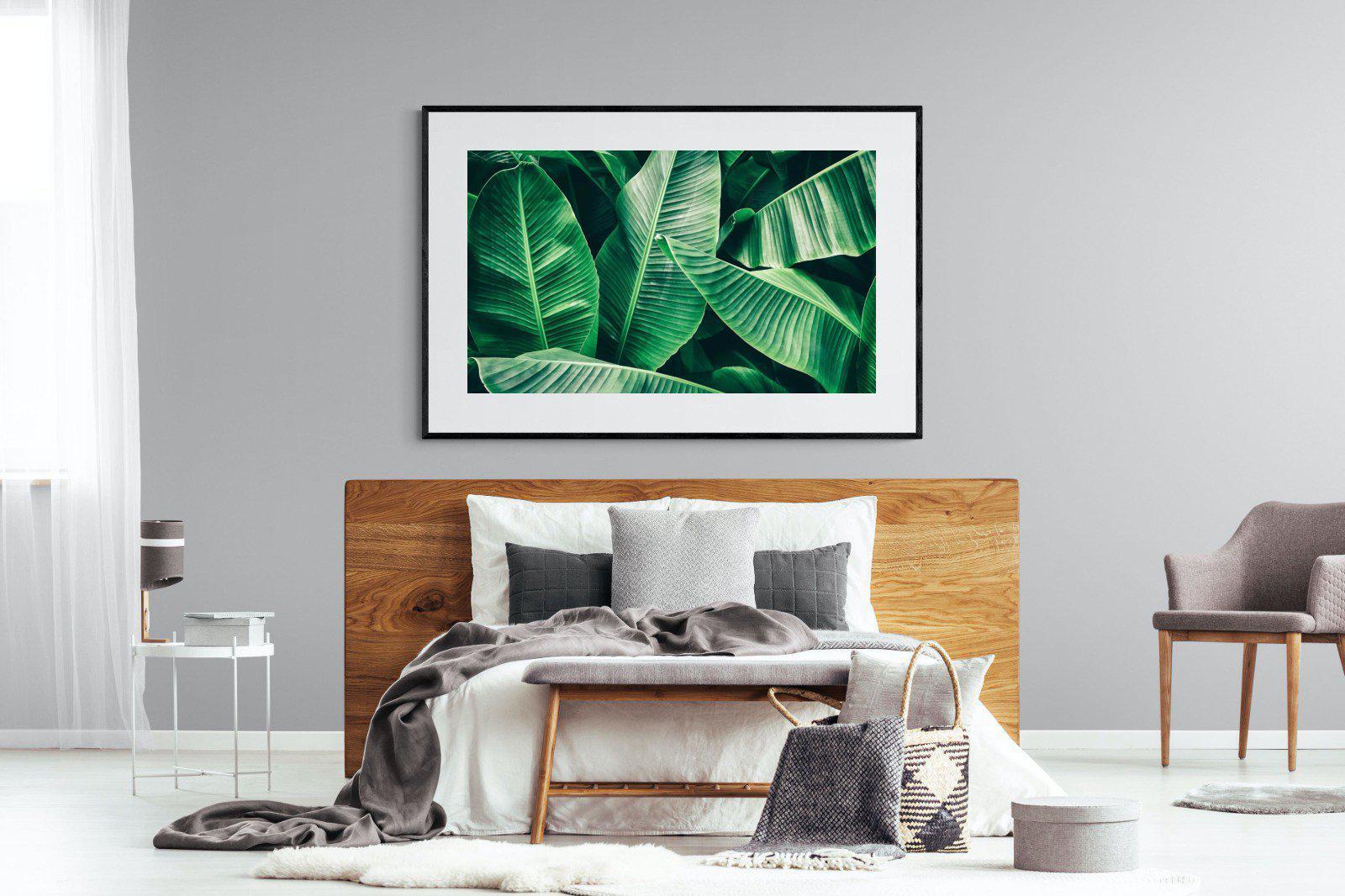 Banana Leaves-Wall_Art-150 x 100cm-Framed Print-Black-Pixalot