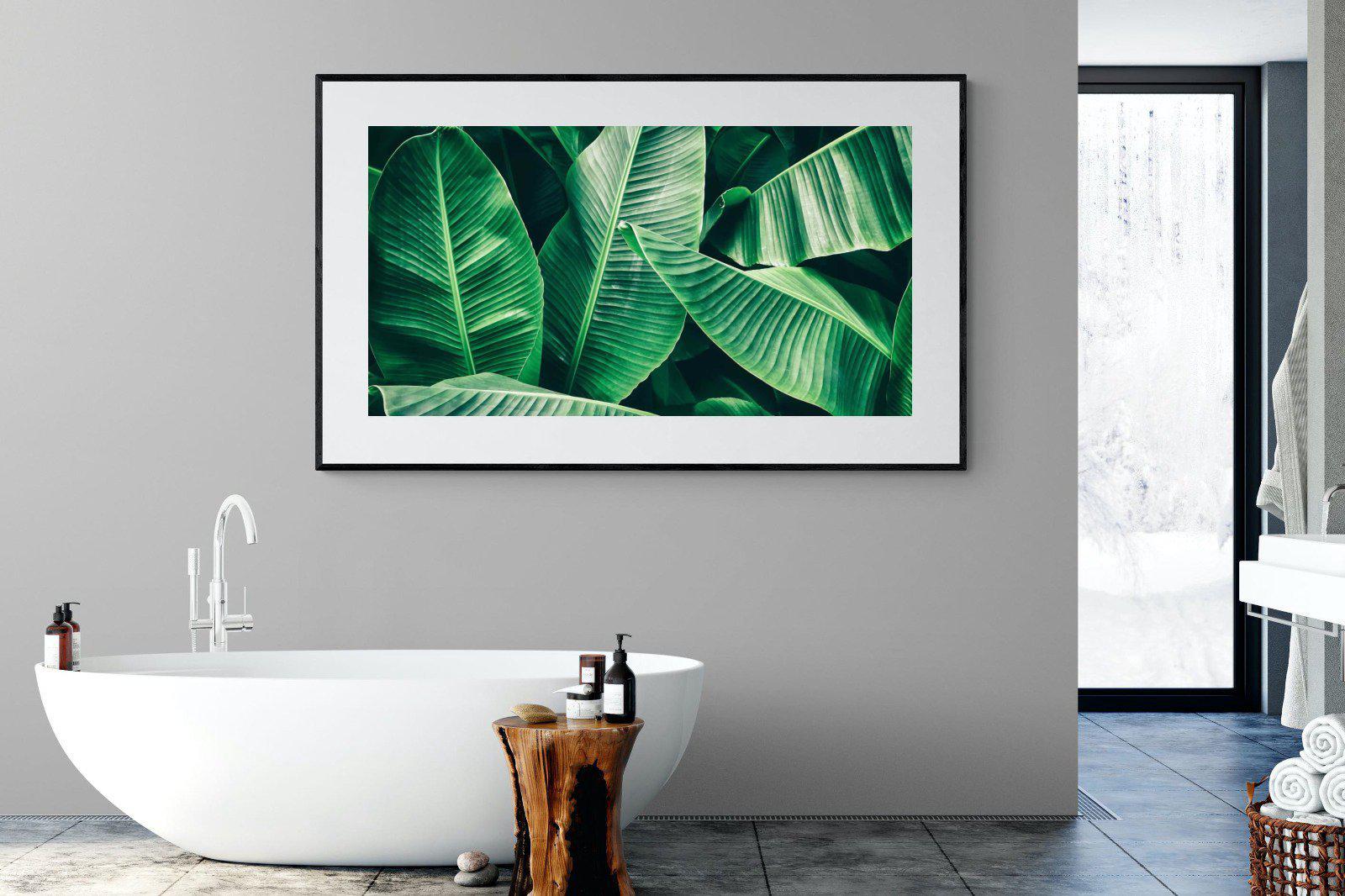 Banana Leaves-Wall_Art-180 x 110cm-Framed Print-Black-Pixalot