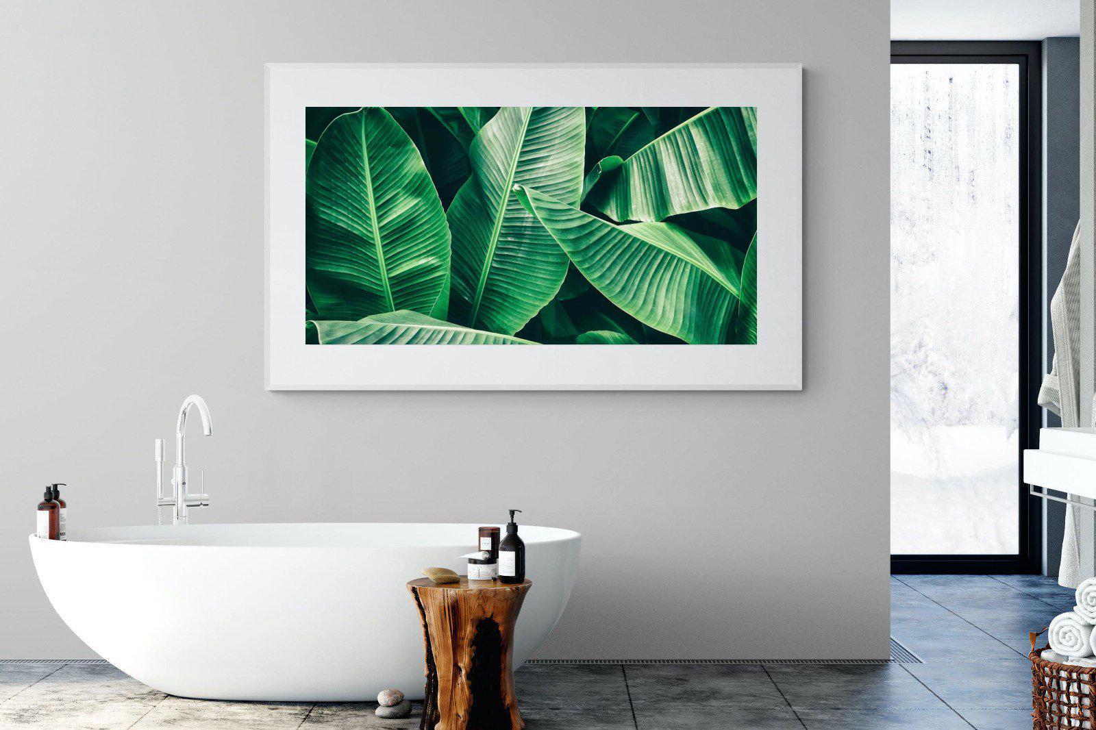Banana Leaves-Wall_Art-180 x 110cm-Framed Print-White-Pixalot