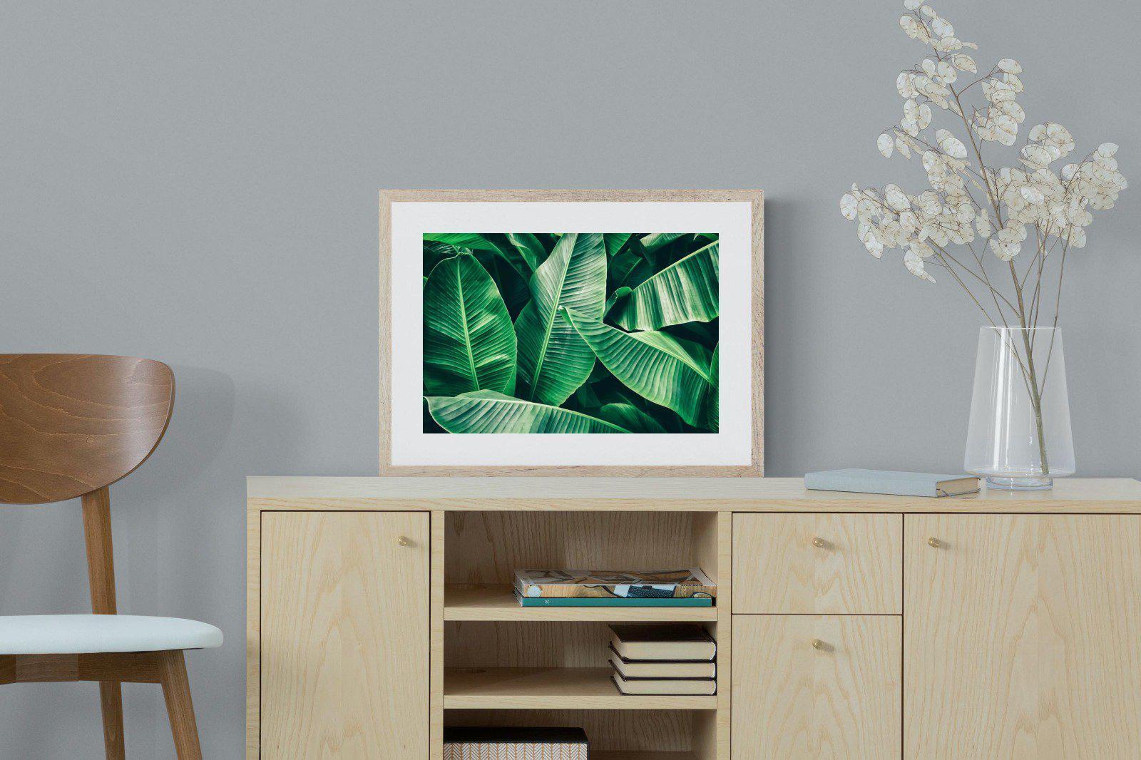 Banana Leaves-Wall_Art-60 x 45cm-Framed Print-Wood-Pixalot