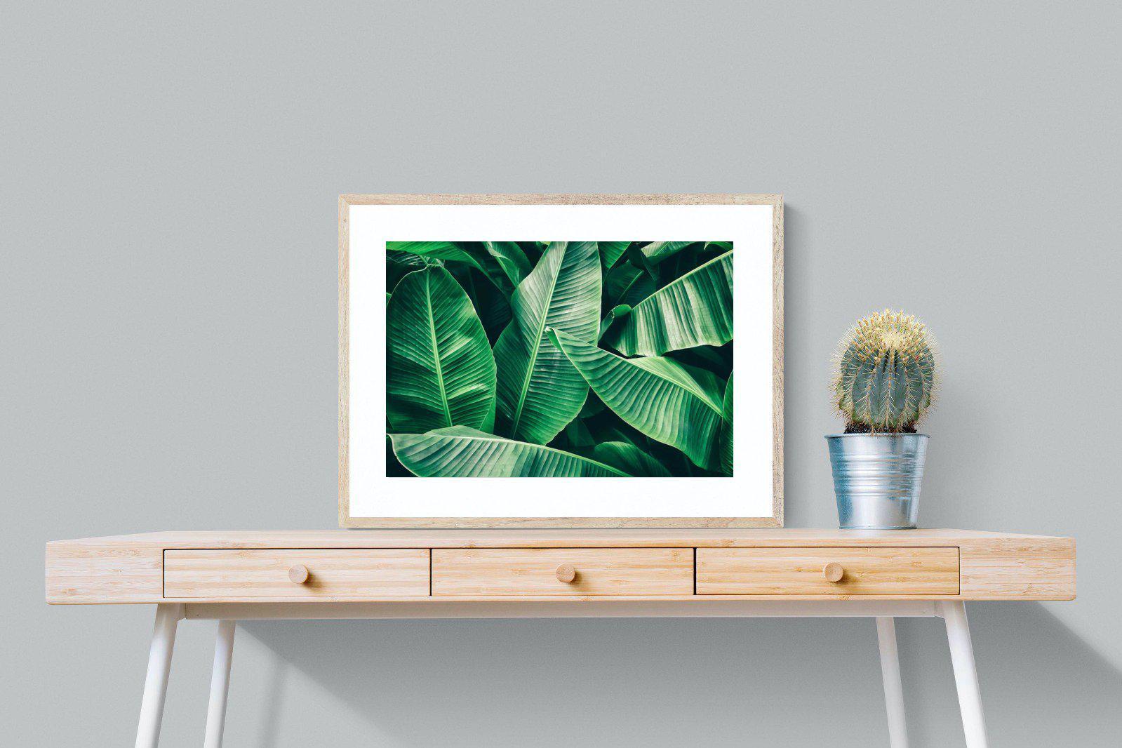 Banana Leaves-Wall_Art-80 x 60cm-Framed Print-Wood-Pixalot