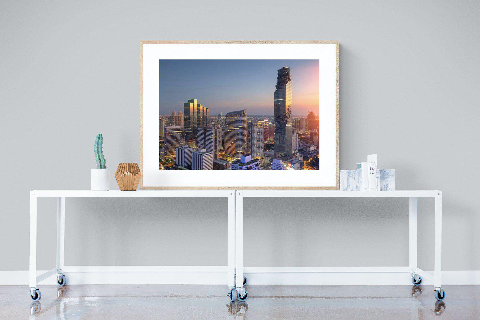 Bangkok City-Wall_Art-120 x 90cm-Framed Print-Wood-Pixalot