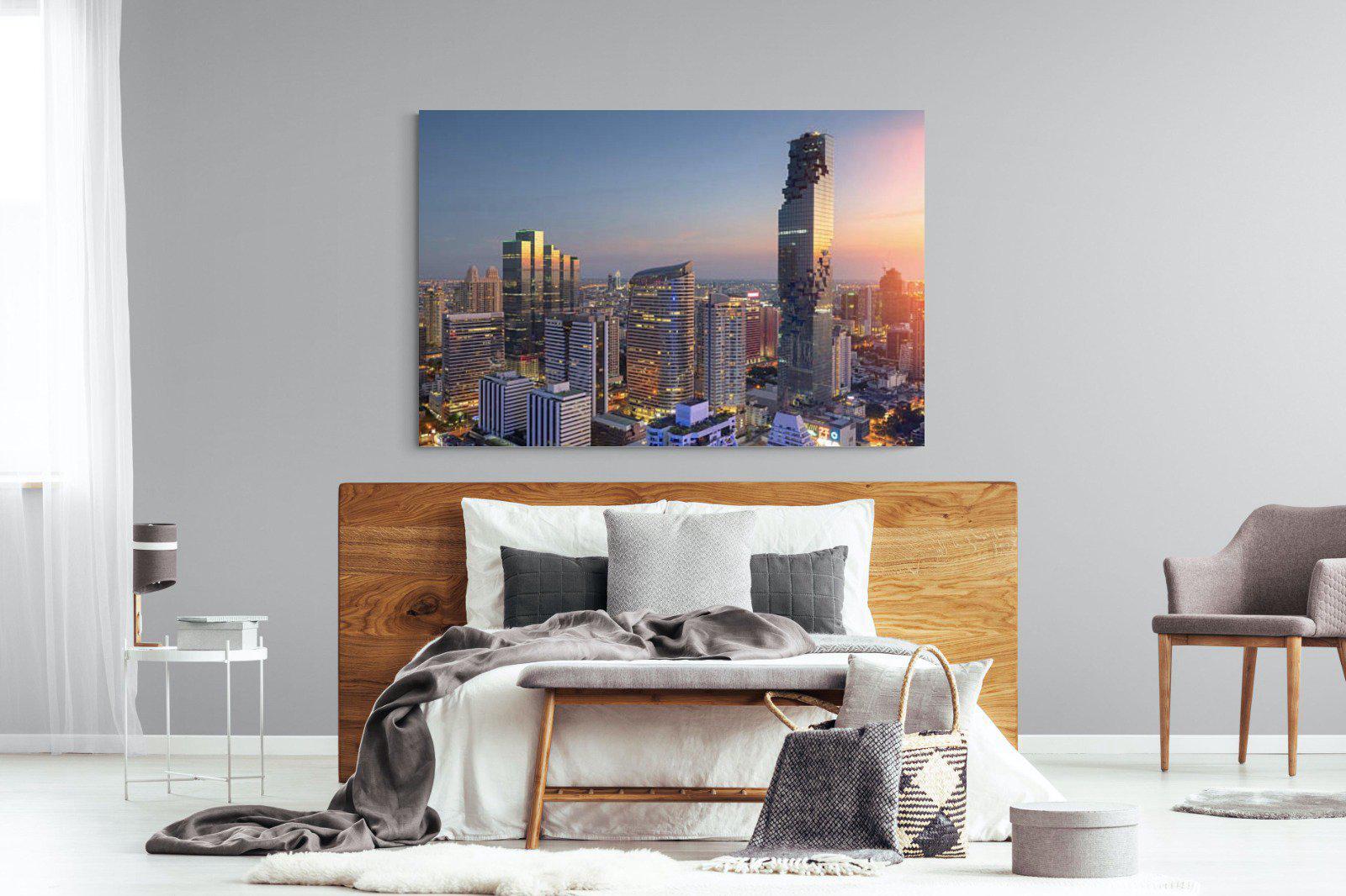 Bangkok City-Wall_Art-150 x 100cm-Mounted Canvas-No Frame-Pixalot