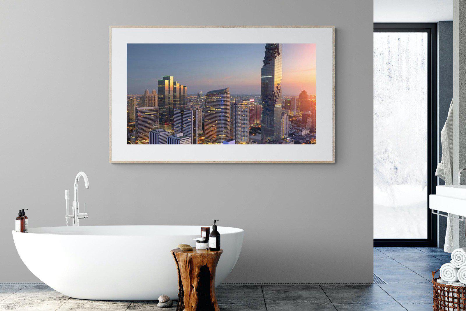 Bangkok City-Wall_Art-180 x 110cm-Framed Print-Wood-Pixalot