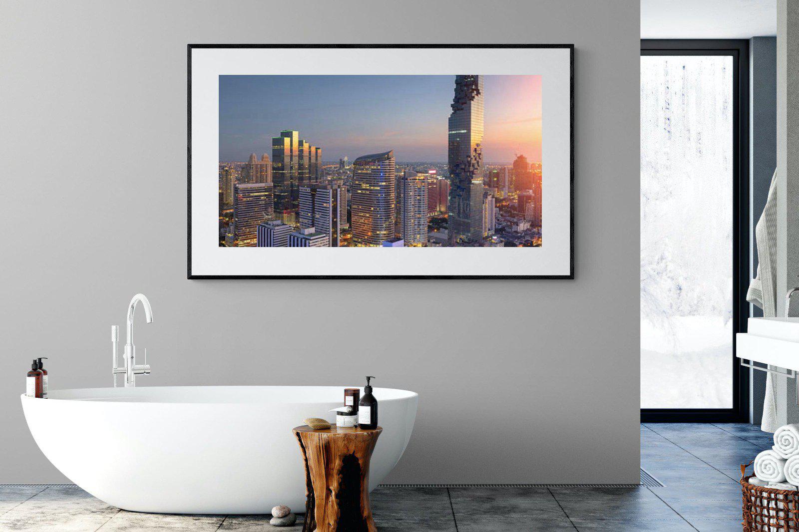 Bangkok City-Wall_Art-180 x 110cm-Framed Print-Black-Pixalot