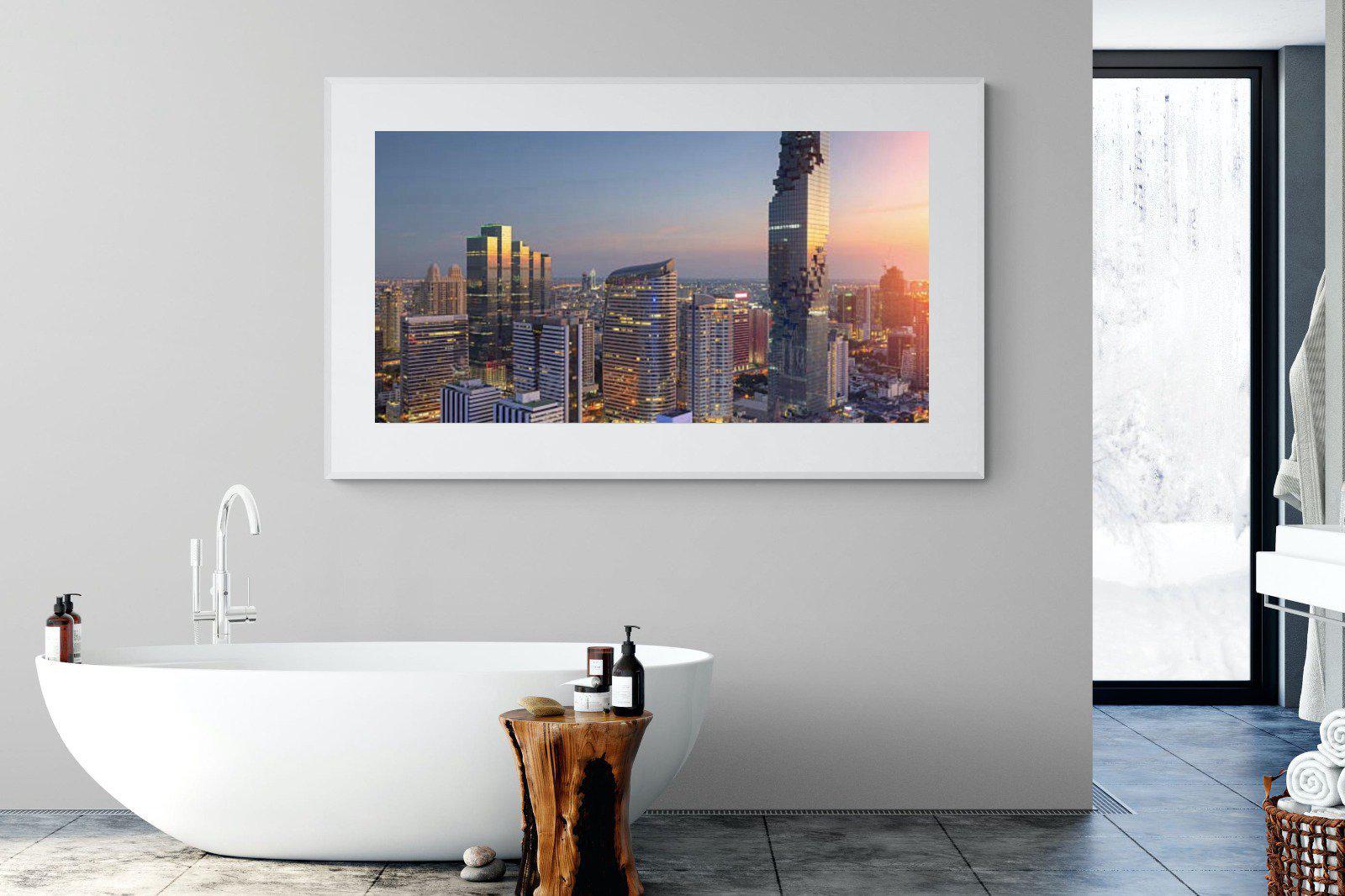 Bangkok City-Wall_Art-180 x 110cm-Framed Print-White-Pixalot