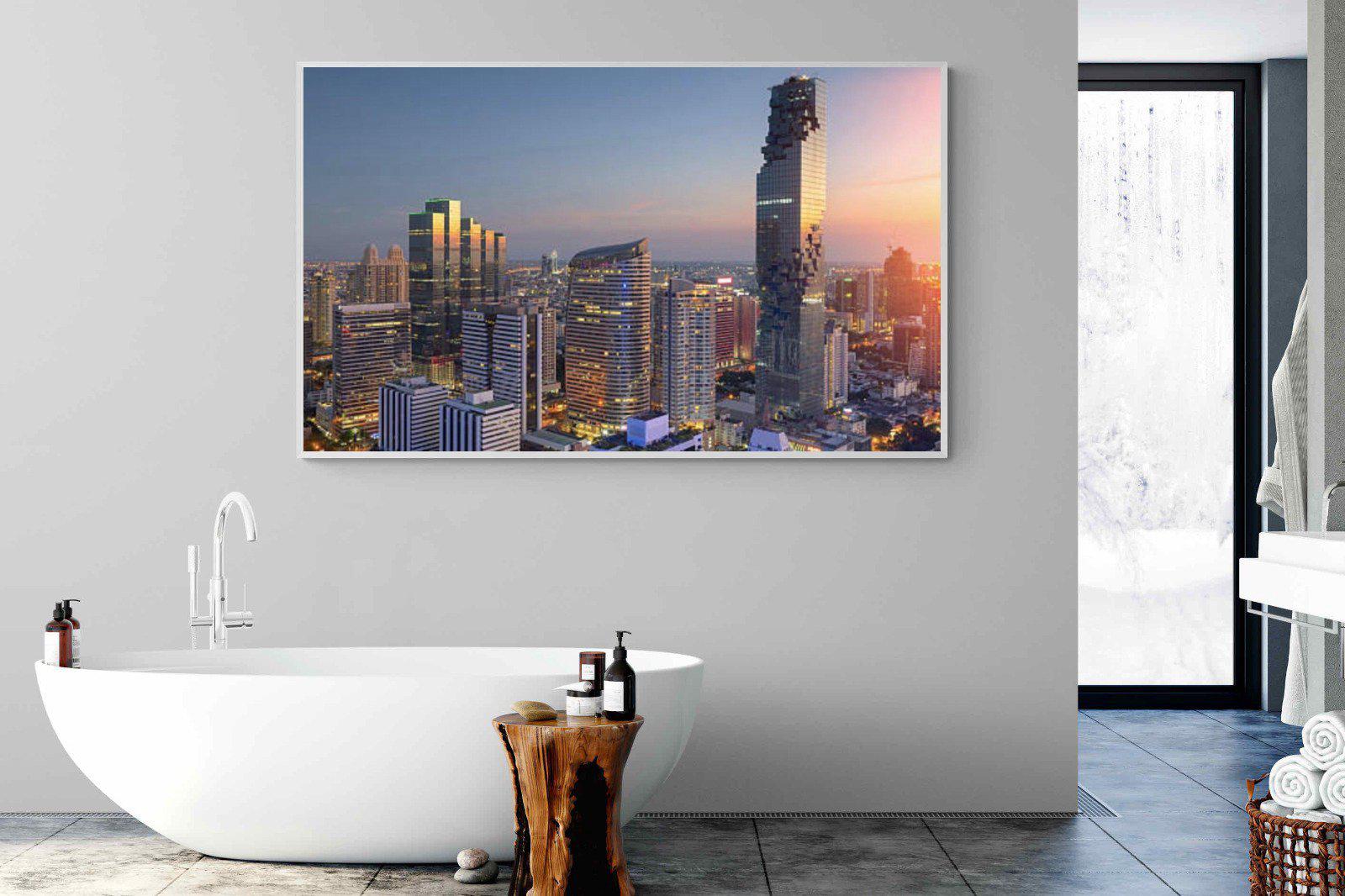 Bangkok City-Wall_Art-180 x 110cm-Mounted Canvas-White-Pixalot