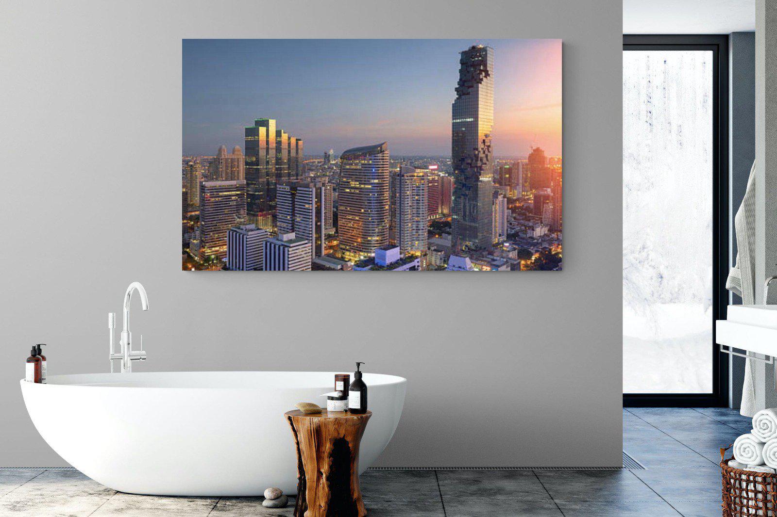 Bangkok City-Wall_Art-180 x 110cm-Mounted Canvas-No Frame-Pixalot