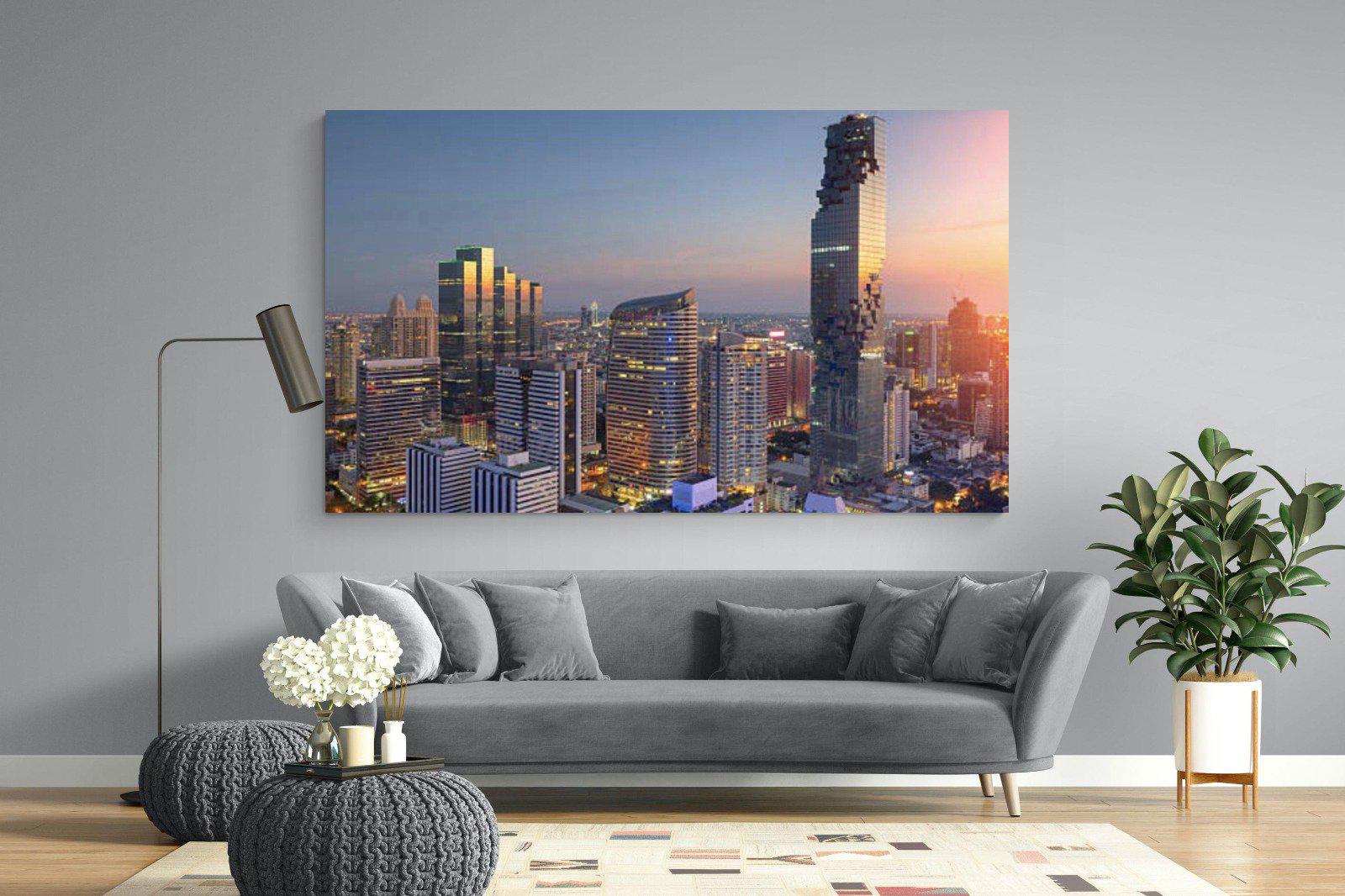 Bangkok City-Wall_Art-220 x 130cm-Mounted Canvas-No Frame-Pixalot