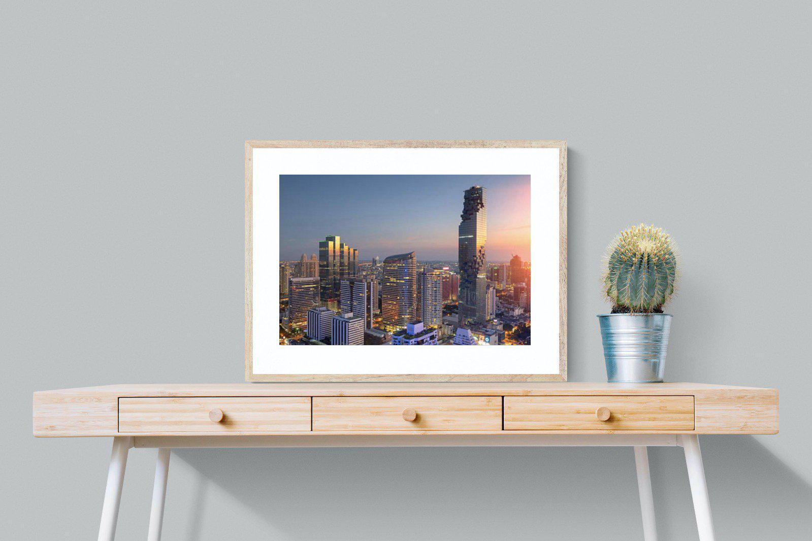 Bangkok City-Wall_Art-80 x 60cm-Framed Print-Wood-Pixalot