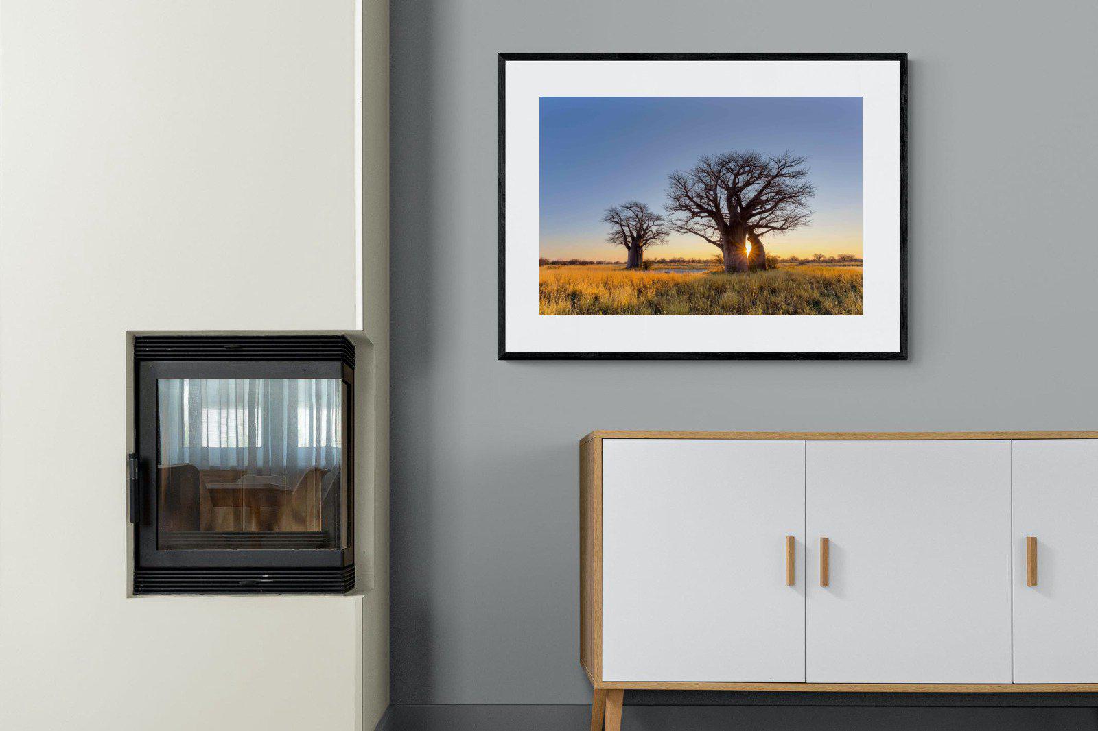 Baobab-Wall_Art-100 x 75cm-Framed Print-Black-Pixalot