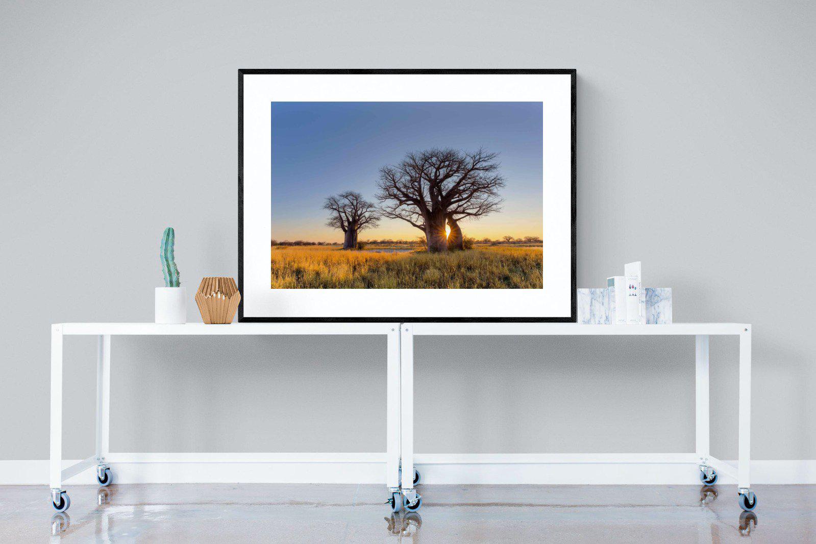 Baobab-Wall_Art-120 x 90cm-Framed Print-Black-Pixalot