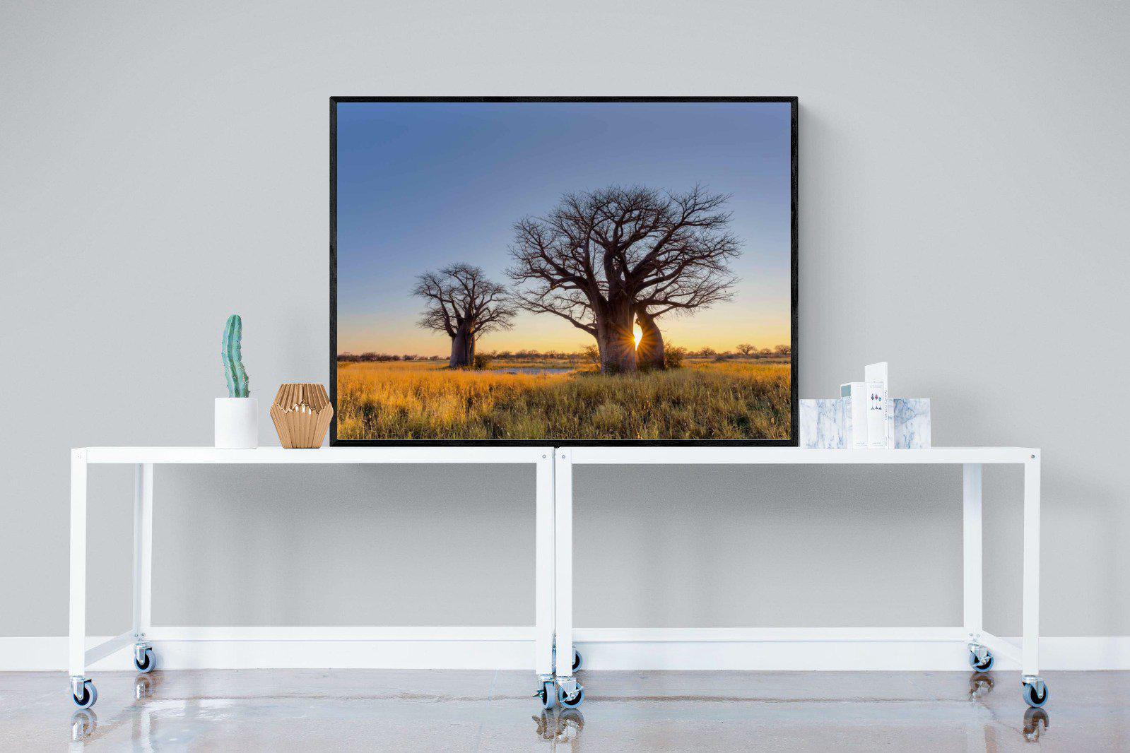 Baobab-Wall_Art-120 x 90cm-Mounted Canvas-Black-Pixalot