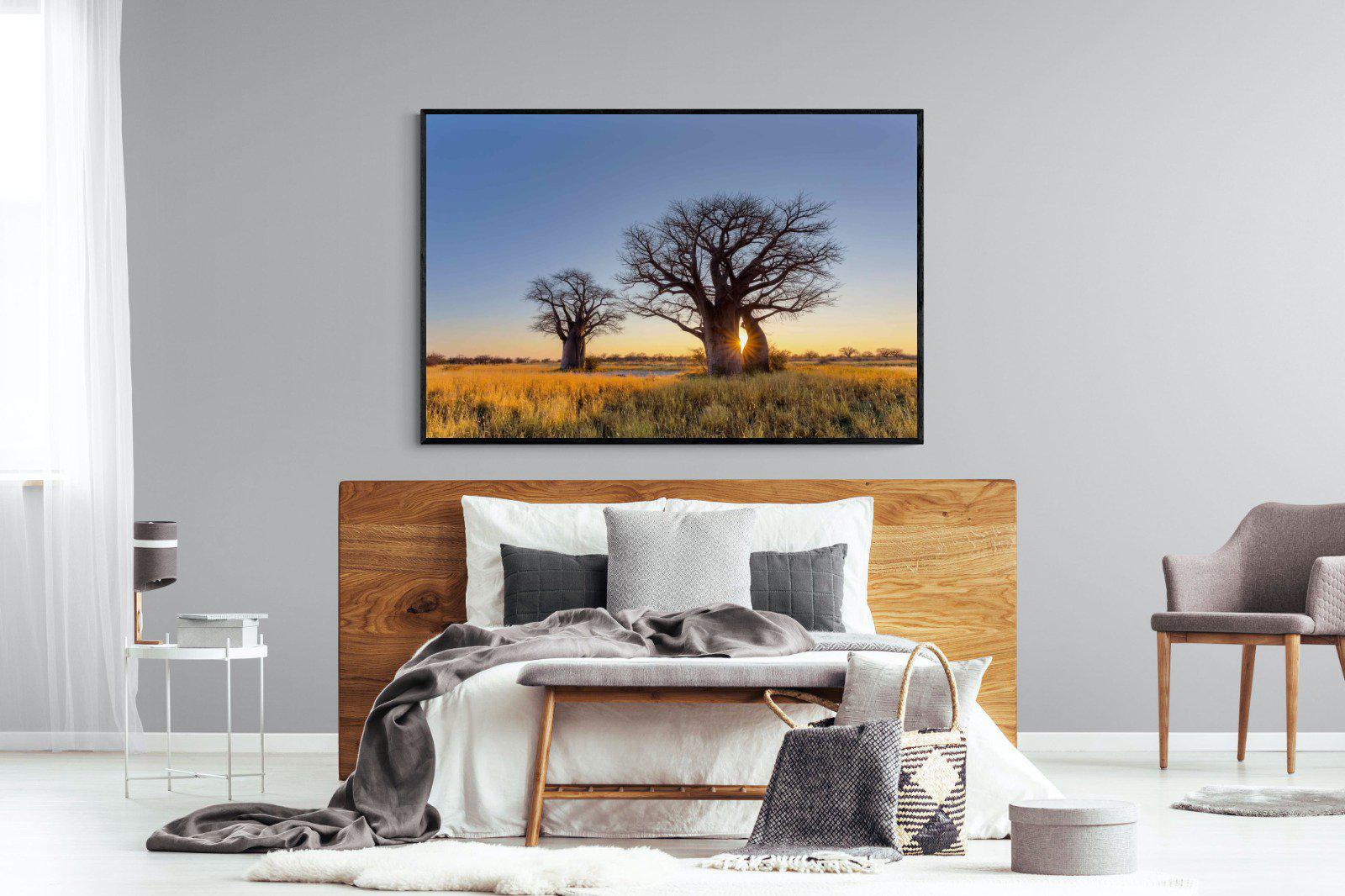 Baobab-Wall_Art-150 x 100cm-Mounted Canvas-Black-Pixalot