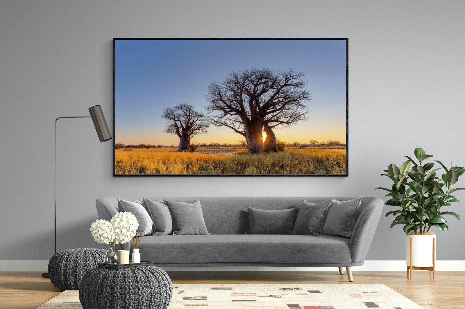 Baobab-Wall_Art-220 x 130cm-Mounted Canvas-Black-Pixalot