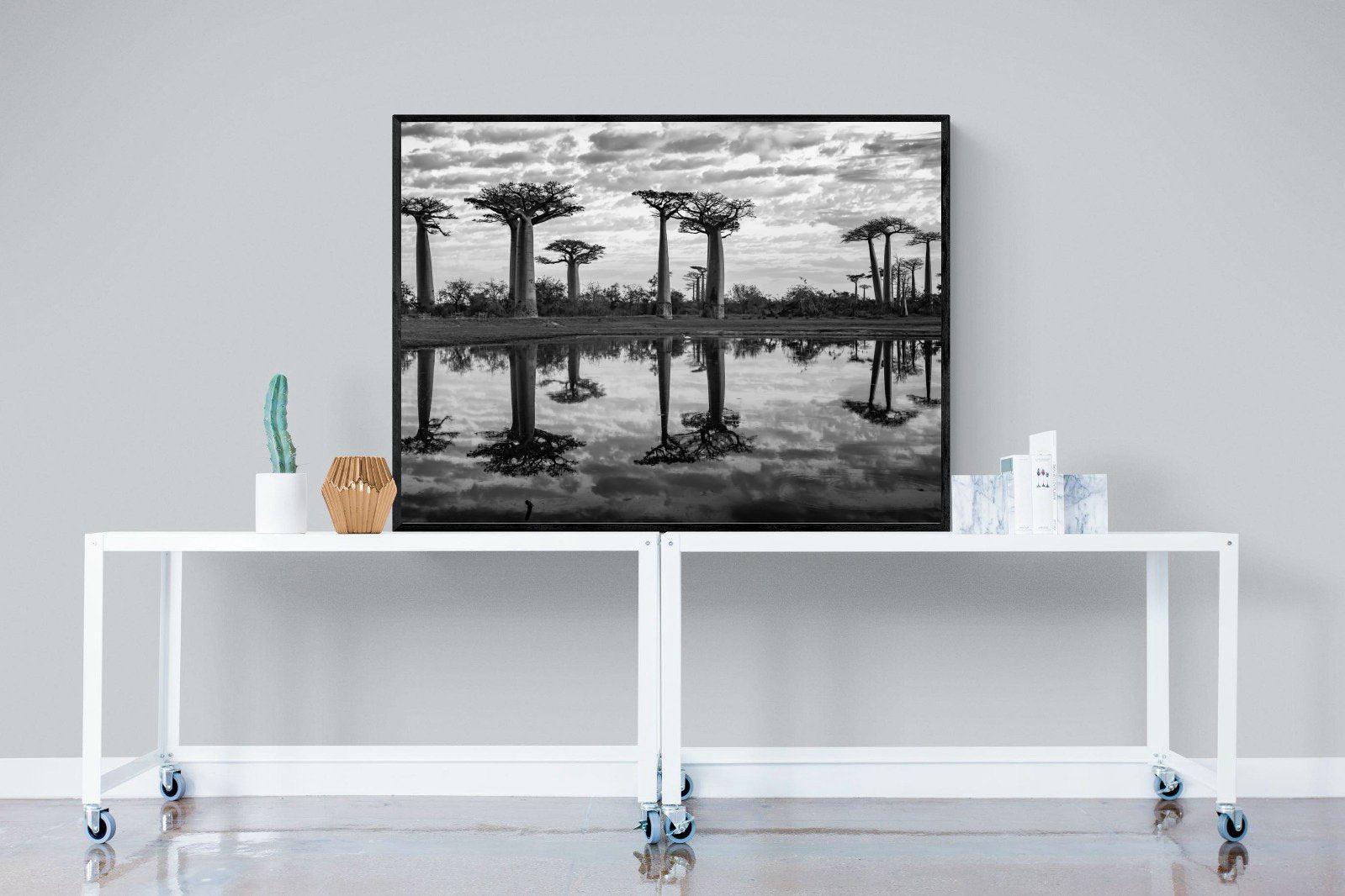 Baobab Trees-Wall_Art-120 x 90cm-Mounted Canvas-Black-Pixalot