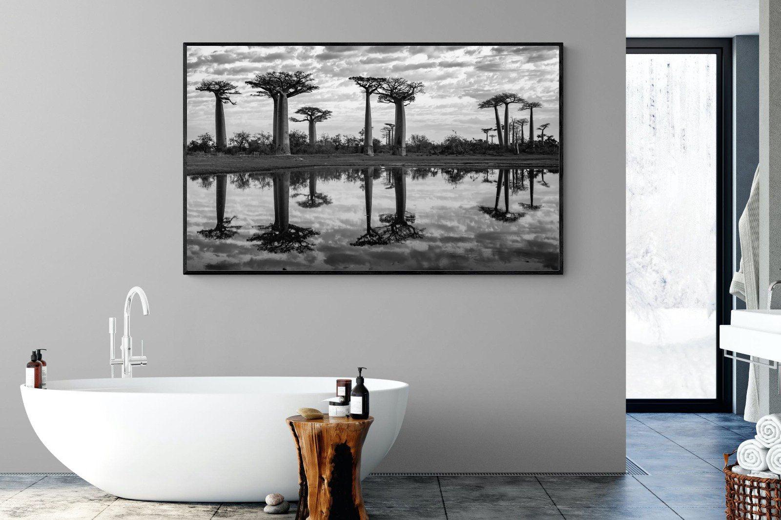 Baobab Trees-Wall_Art-180 x 110cm-Mounted Canvas-Black-Pixalot