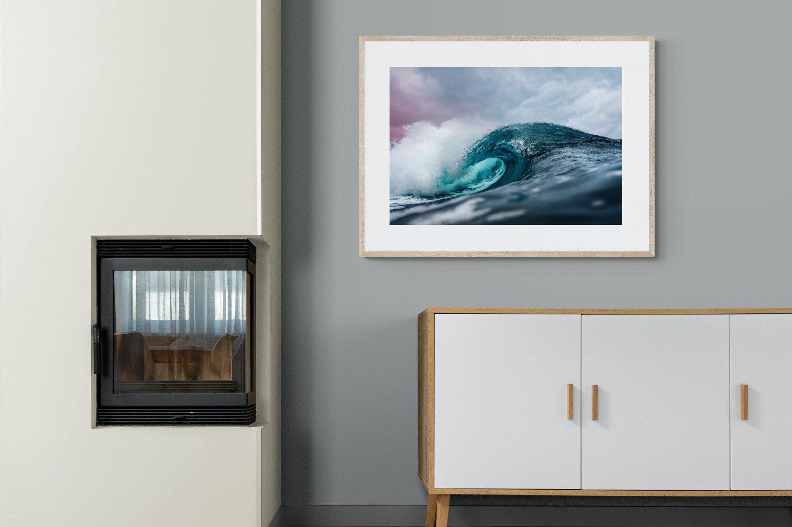 Barrel Wave-Wall_Art-100 x 75cm-Framed Print-Wood-Pixalot