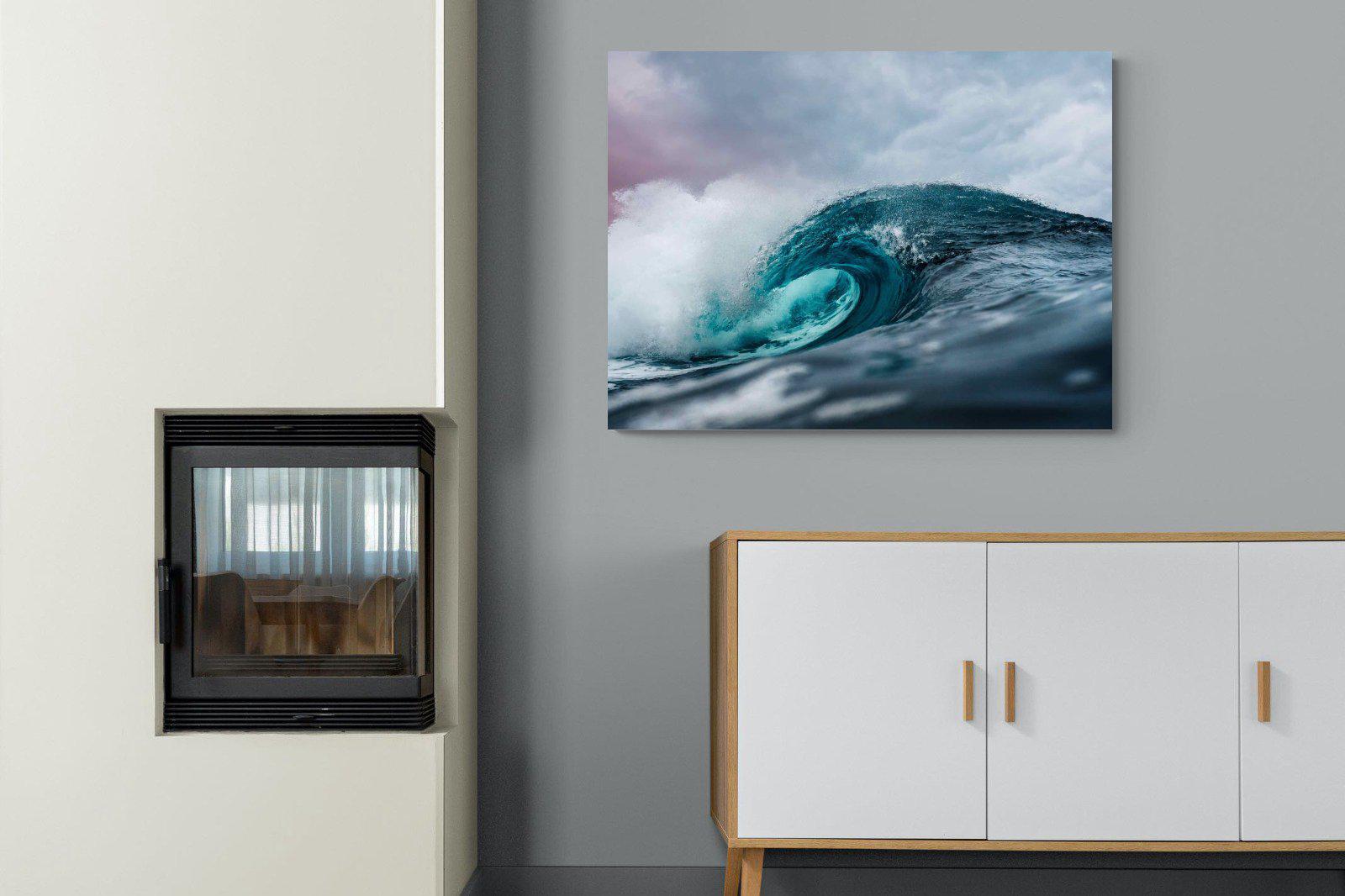 Barrel Wave-Wall_Art-100 x 75cm-Mounted Canvas-No Frame-Pixalot