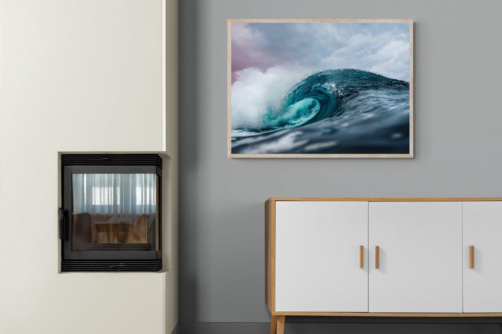 Barrel Wave-Wall_Art-100 x 75cm-Mounted Canvas-Wood-Pixalot