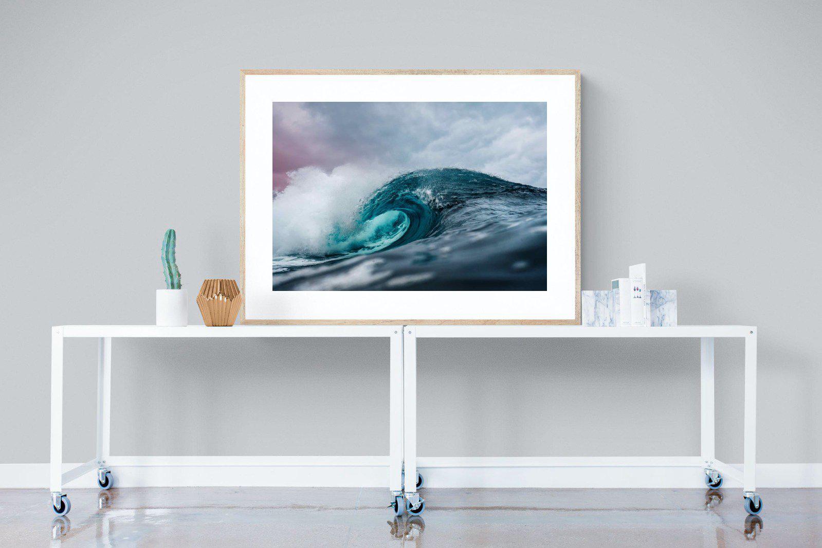 Barrel Wave-Wall_Art-120 x 90cm-Framed Print-Wood-Pixalot