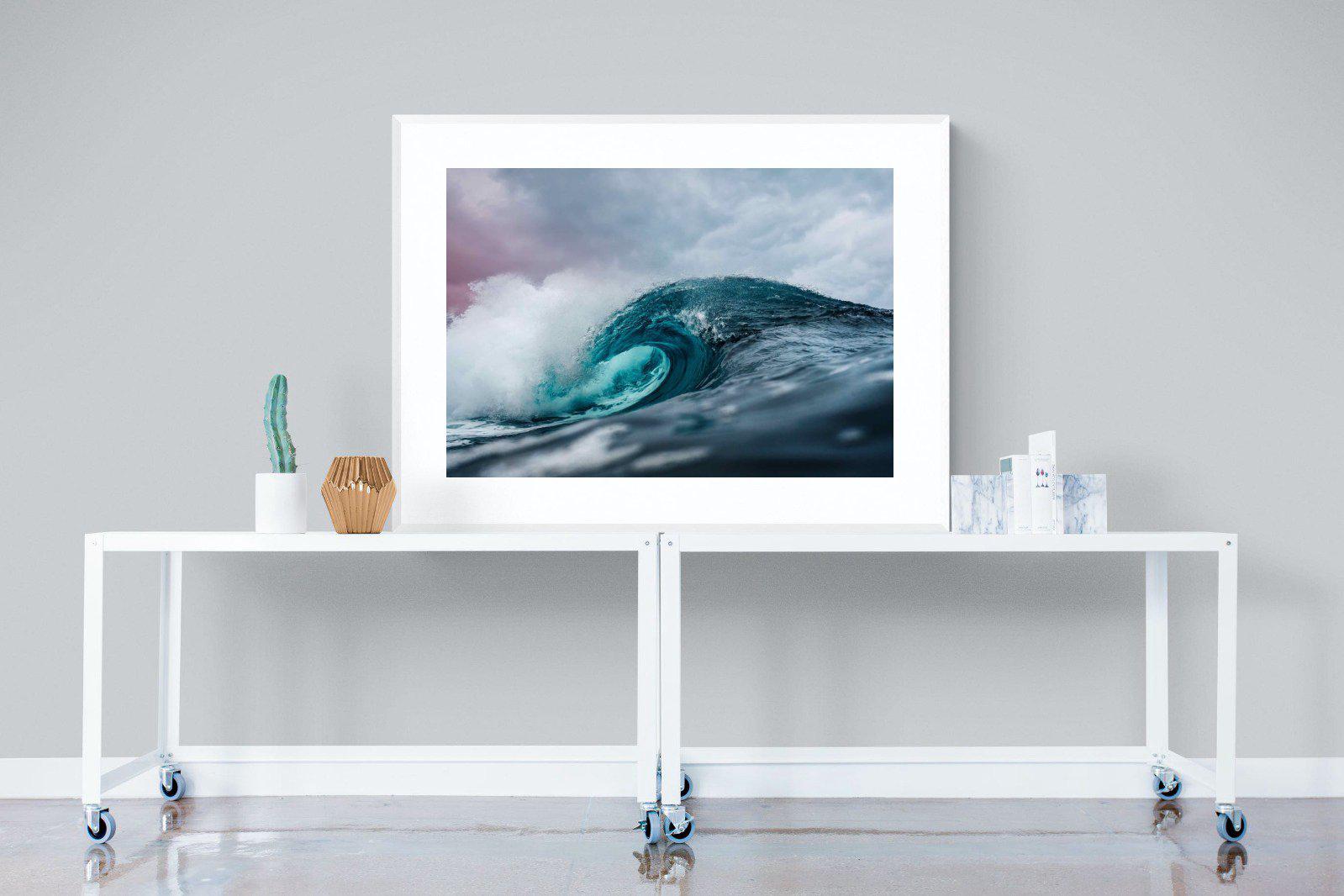 Barrel Wave-Wall_Art-120 x 90cm-Framed Print-White-Pixalot