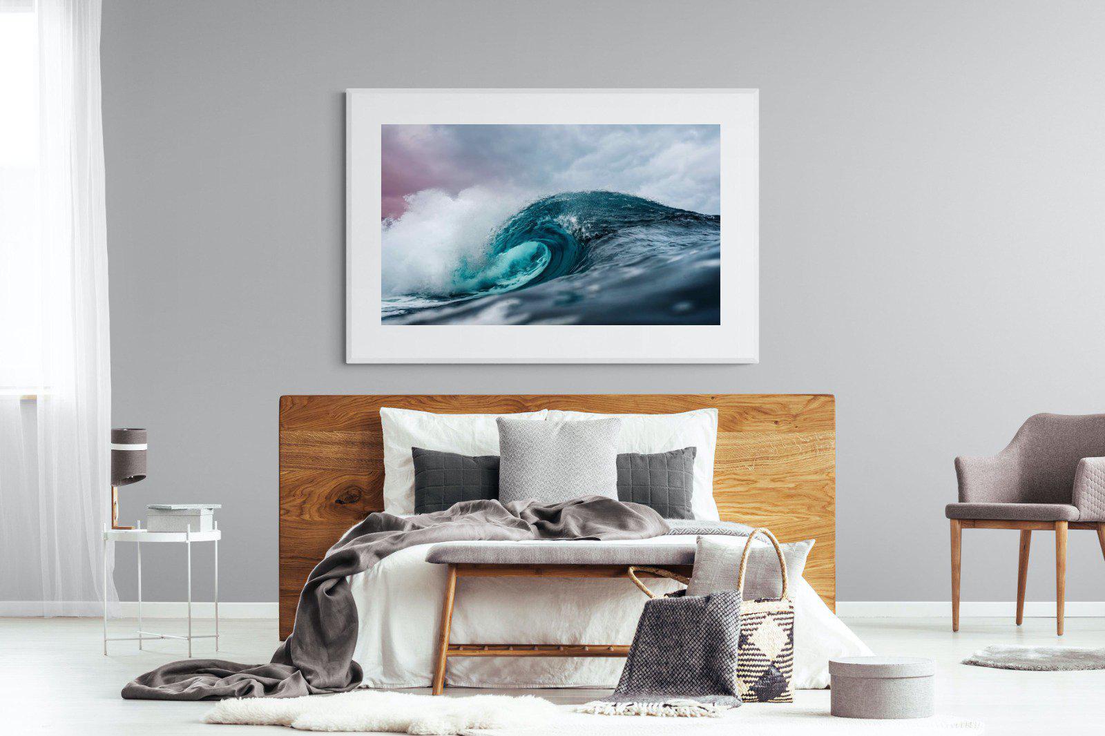 Barrel Wave-Wall_Art-150 x 100cm-Framed Print-White-Pixalot