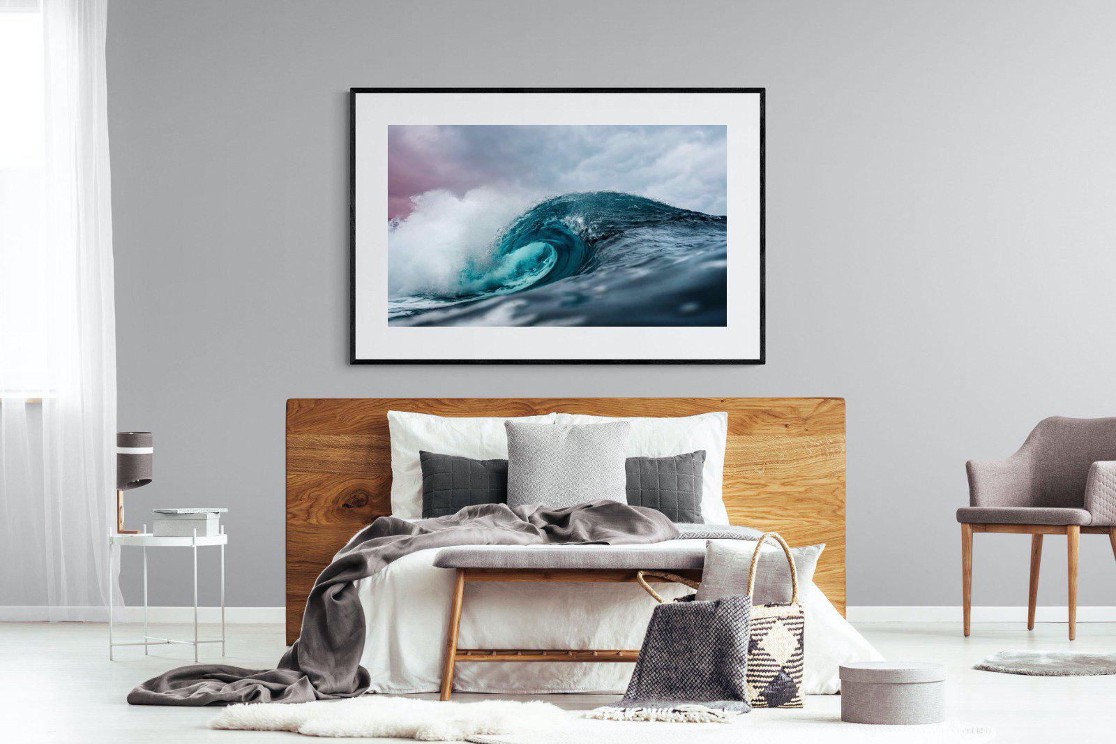 Barrel Wave-Wall_Art-150 x 100cm-Framed Print-Black-Pixalot