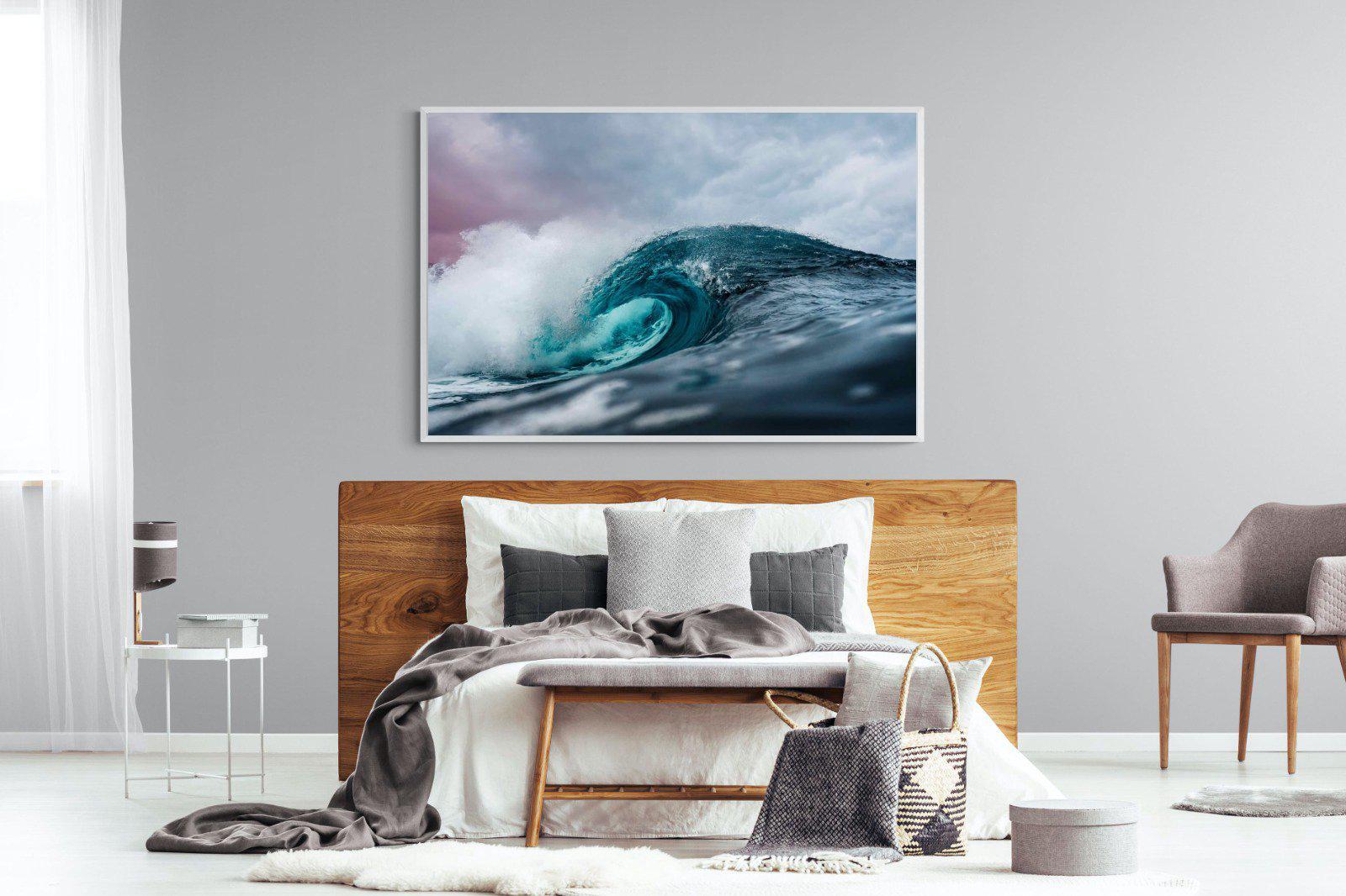 Barrel Wave-Wall_Art-150 x 100cm-Mounted Canvas-White-Pixalot