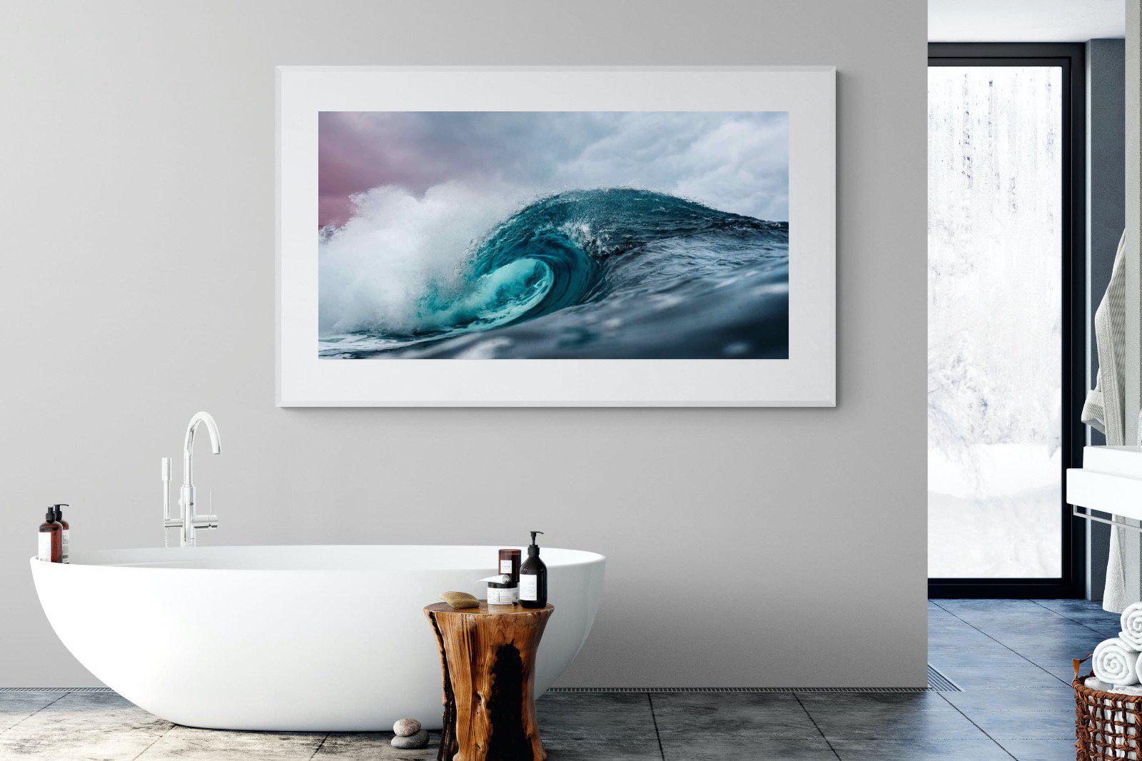 Barrel Wave-Wall_Art-180 x 110cm-Framed Print-White-Pixalot
