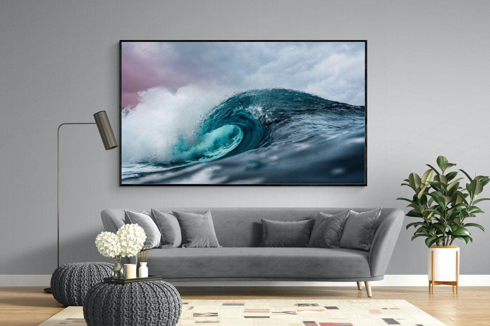 Barrel Wave-Wall_Art-220 x 130cm-Mounted Canvas-Black-Pixalot